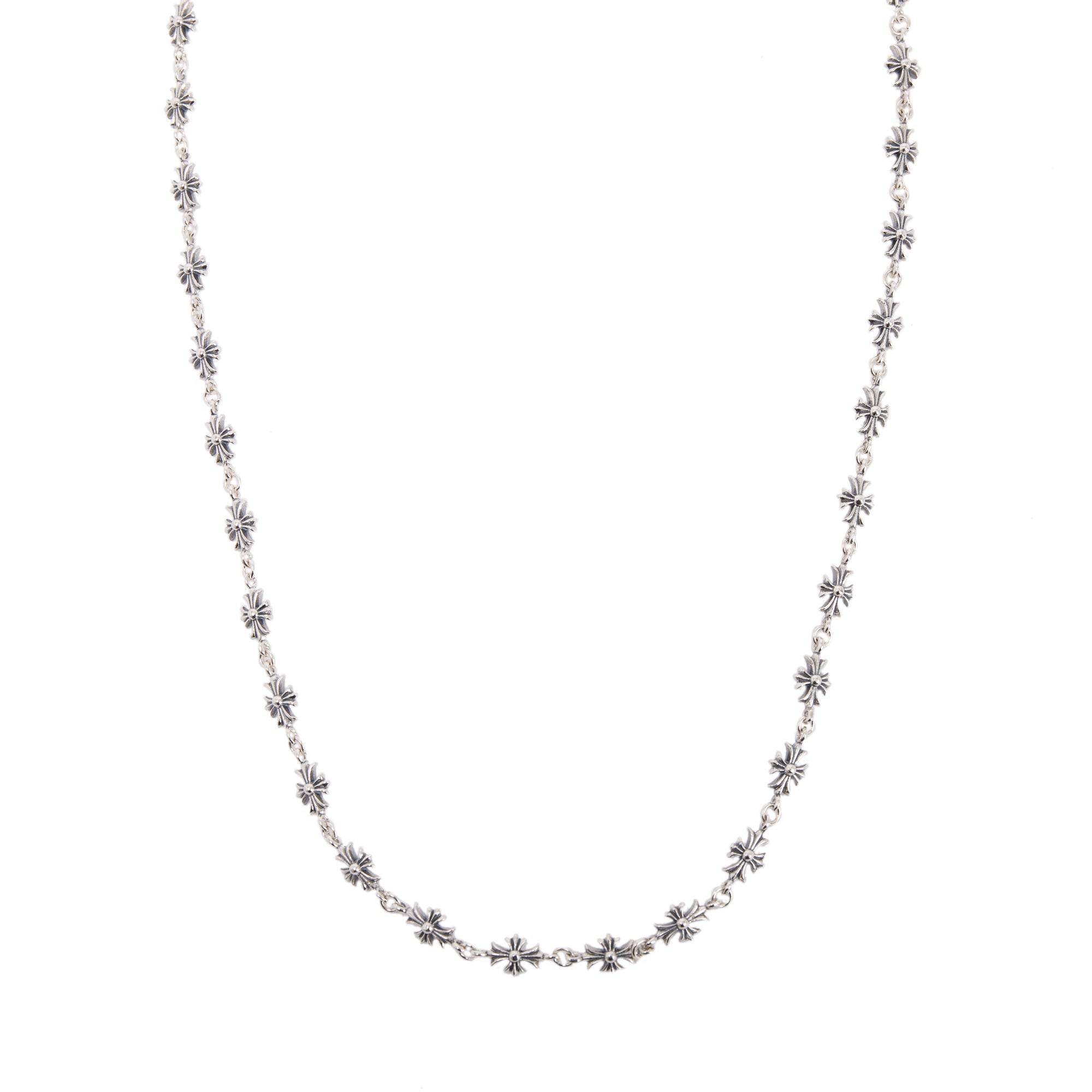 Chrome Hearts Sterling Silver Tiny Cross Link Necklace