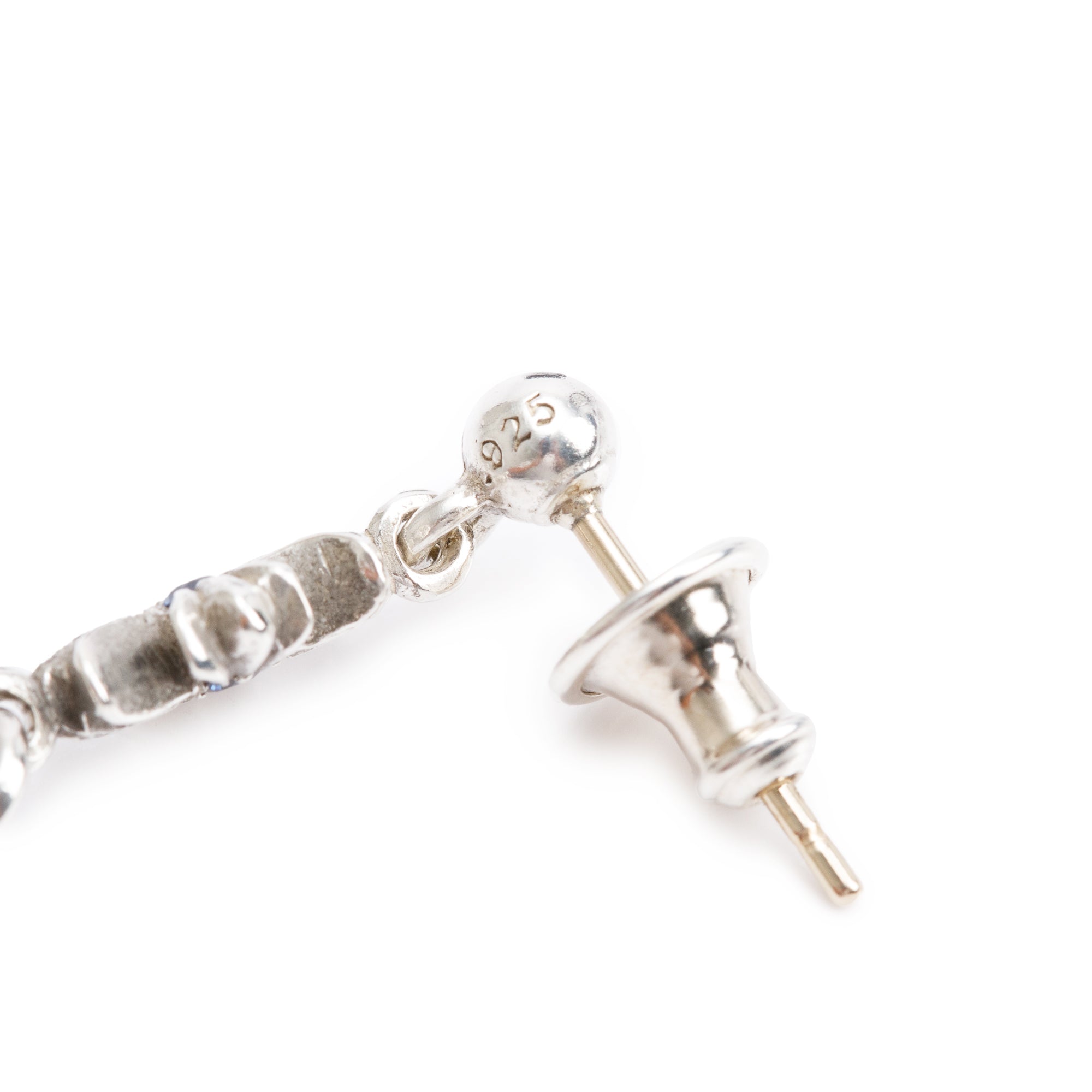 Chrome Hearts Sterling Silver Tiny E CH Plus Cross Single Drop Earring w/ Box