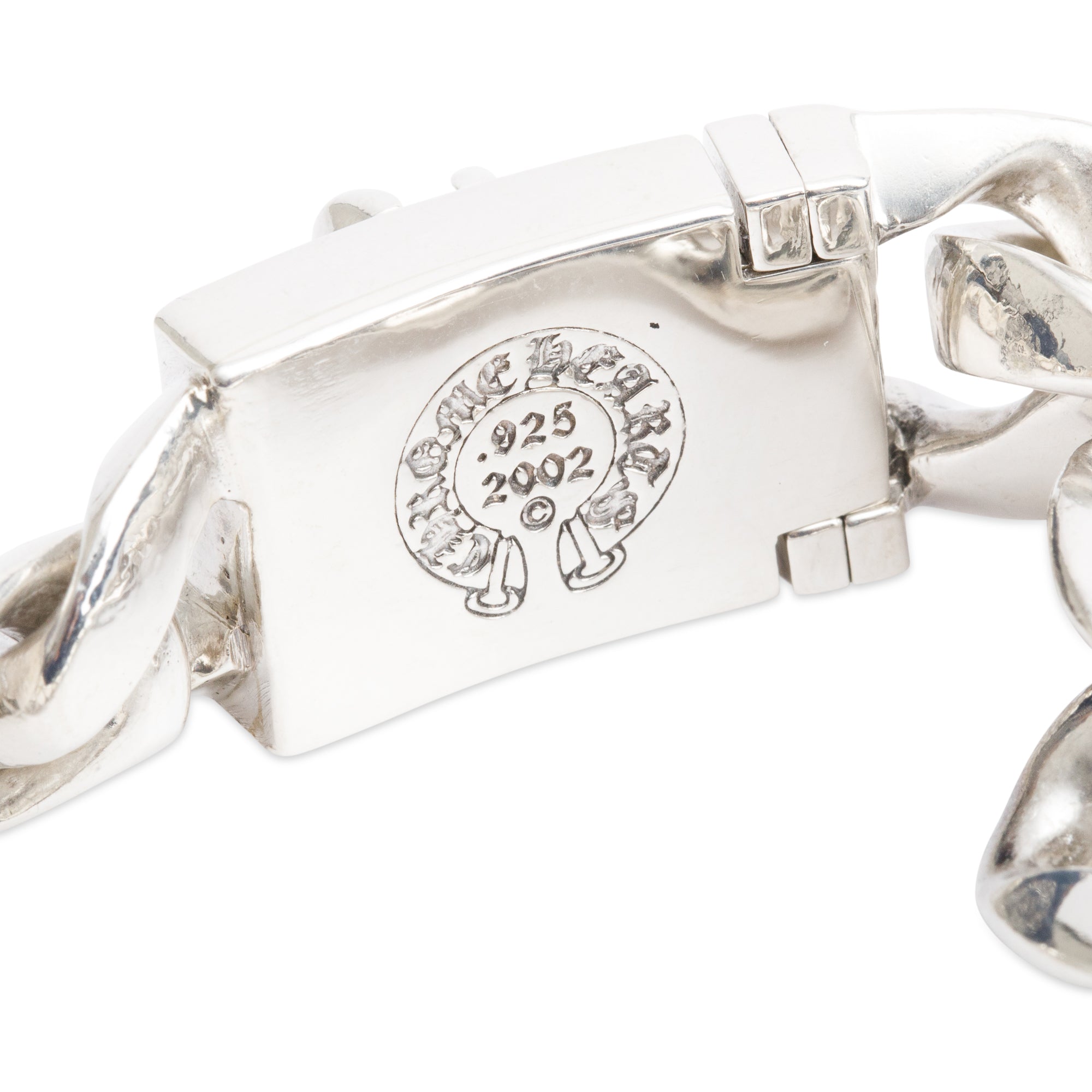 Chrome Hearts Vintage Sterling Silver Maltese Cross Curb Link Bracelet