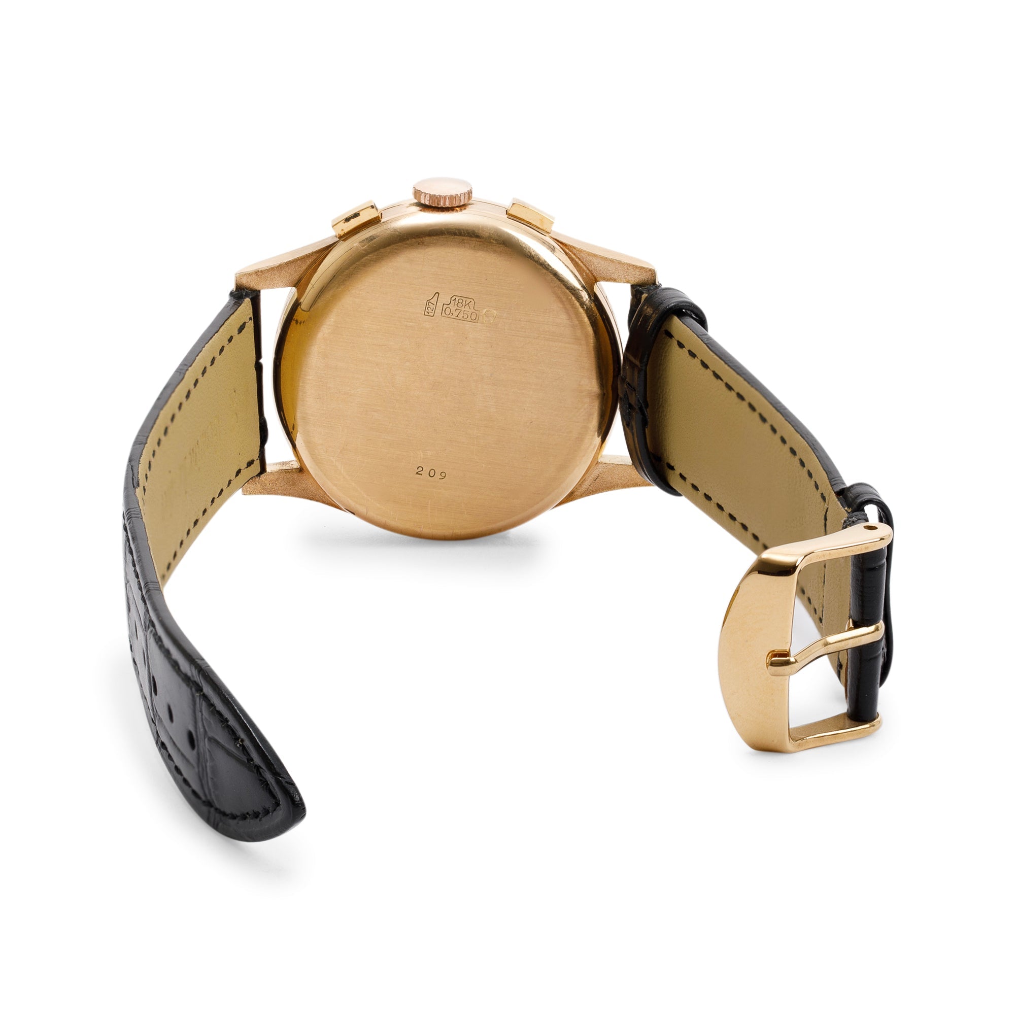 Chronographe Suisse Vintage 18k Rose Gold Antimagnetique 38 MM Watch