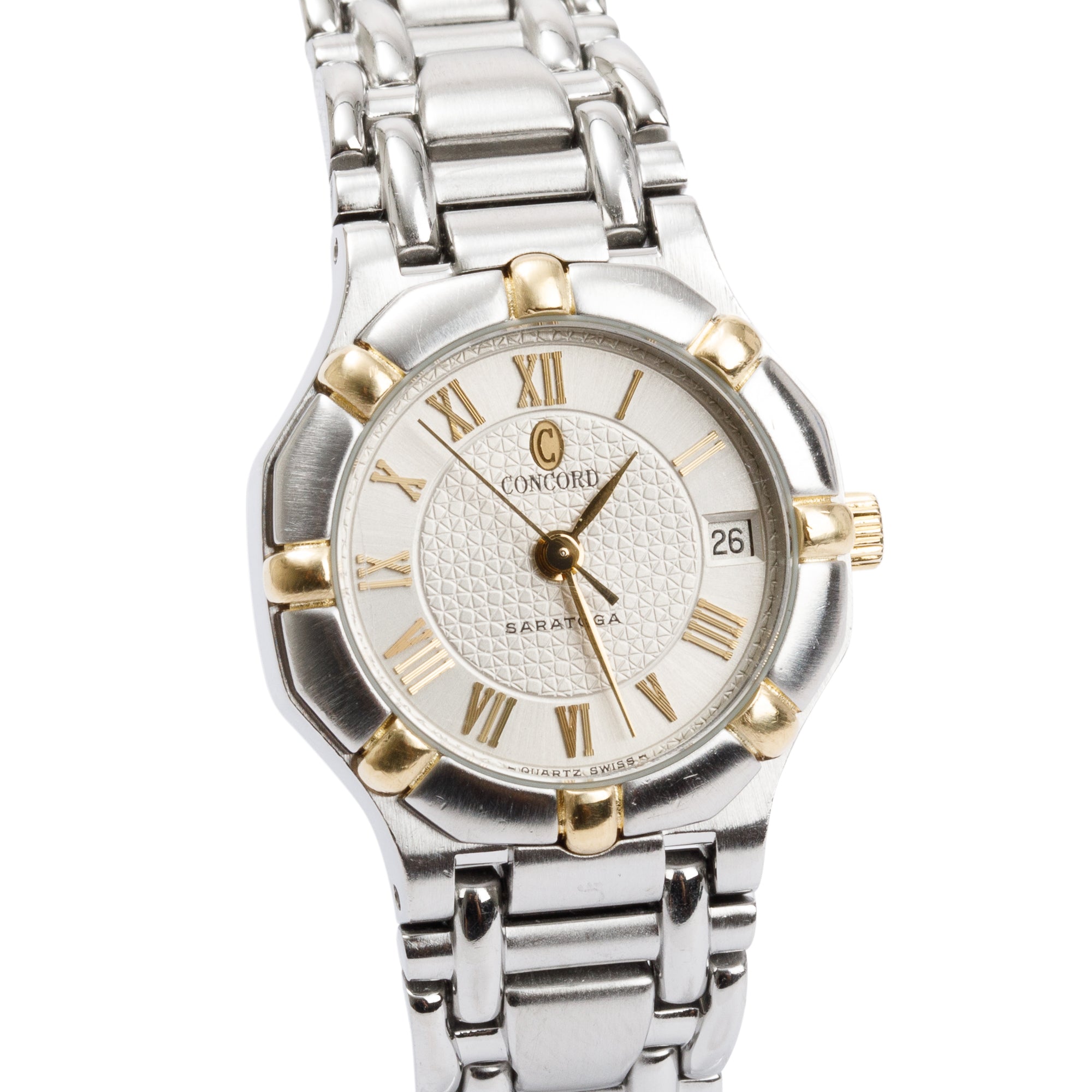 Concord Stainless Steel & 18k Yellow Gold Plated Saratoga 23 MM Watch