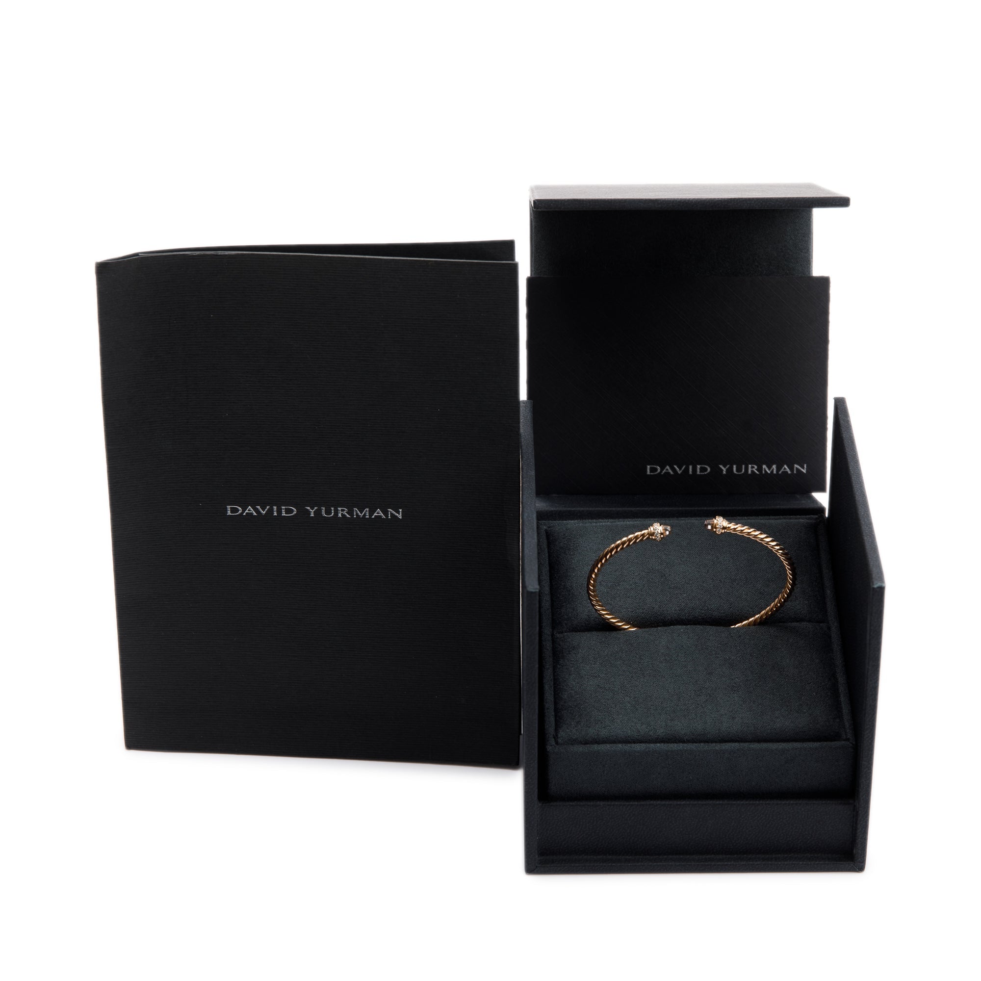 David Yurman 18k Rose Gold 3 MM Cablespira Bracelet with Morganite & Diamonds w/ Box & Receipt