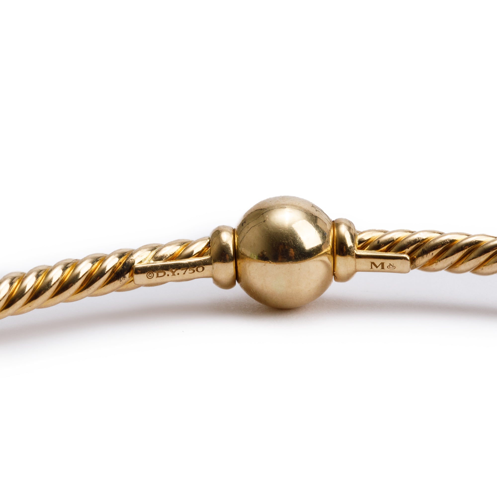 David Yurman 18k Yellow Gold 2.6 MM Solari Cablespira Bracelet
