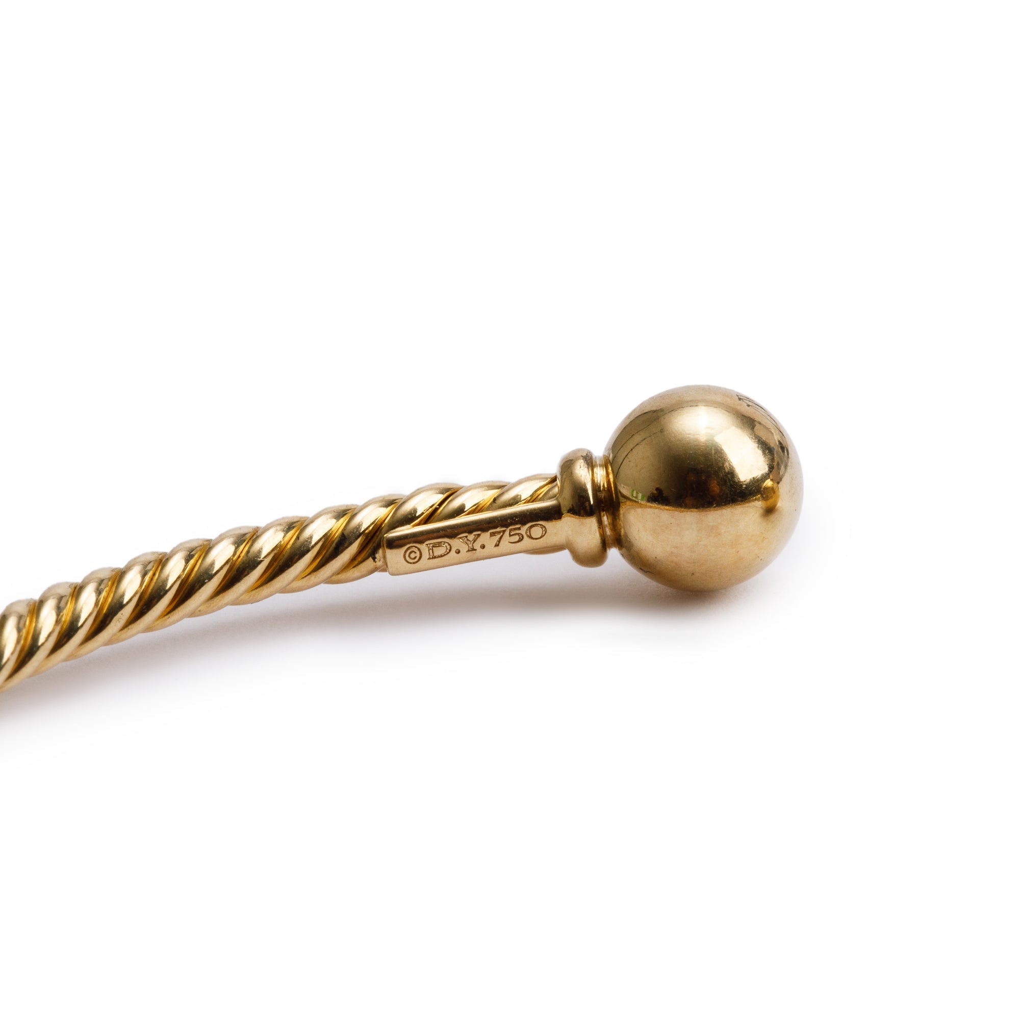 David Yurman 18k Yellow Gold 2.6 MM Solari Cablespira Bracelet