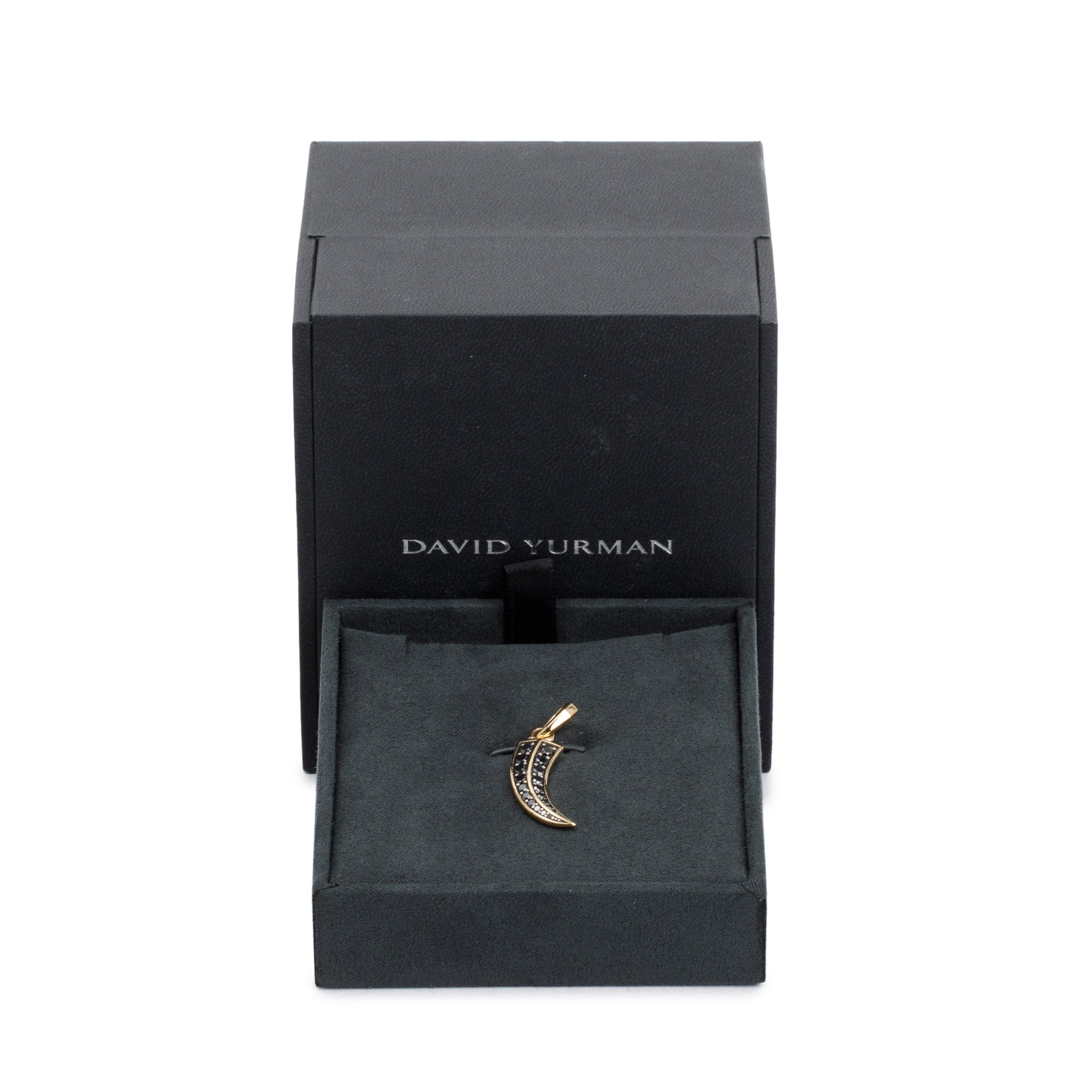 David Yurman 18k Yellow Gold Black Diamond Roman Claw Amulet w/ Box