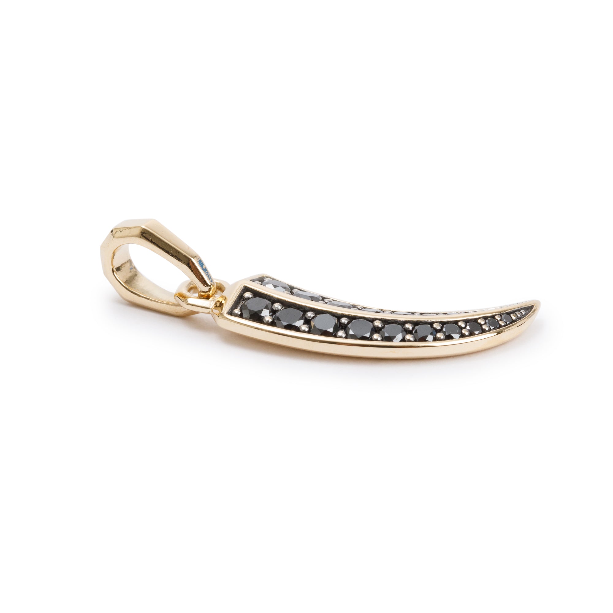 David Yurman 18k Yellow Gold Black Diamond Roman Claw Amulet w/ Box
