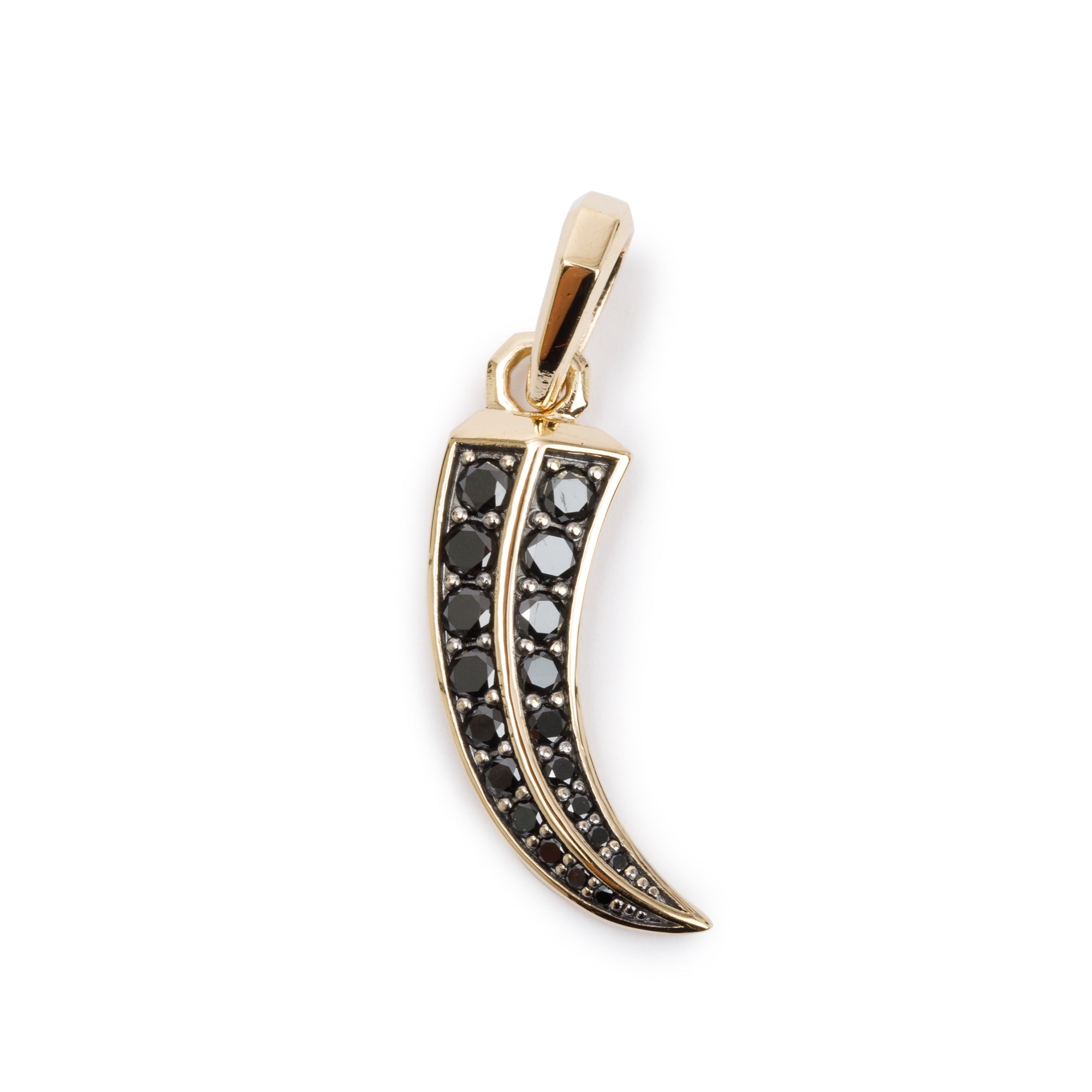 David Yurman 18k Yellow Gold Black Diamond Roman Claw Amulet w/ Box