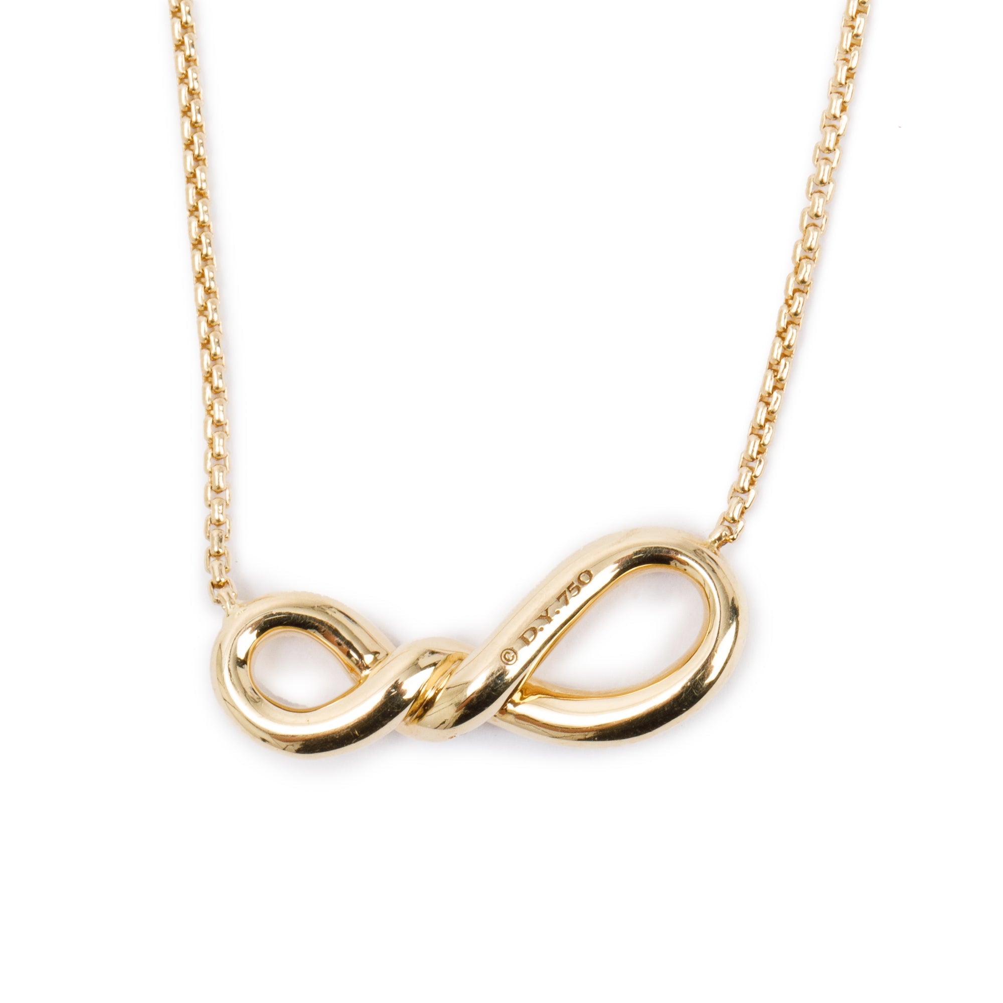 David Yurman 18k Yellow Gold Diamond Continuance Pendant Necklace