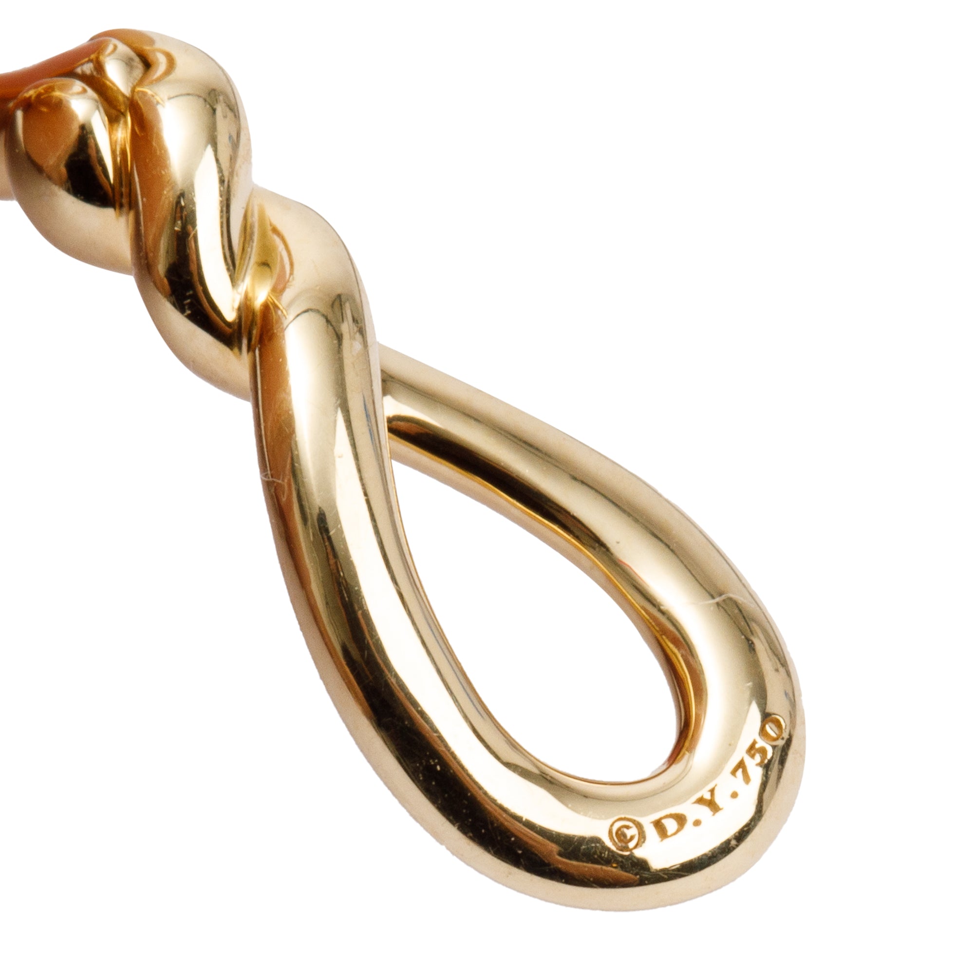 David Yurman 18k Yellow Gold Diamond Continuance Small Drop Earrings