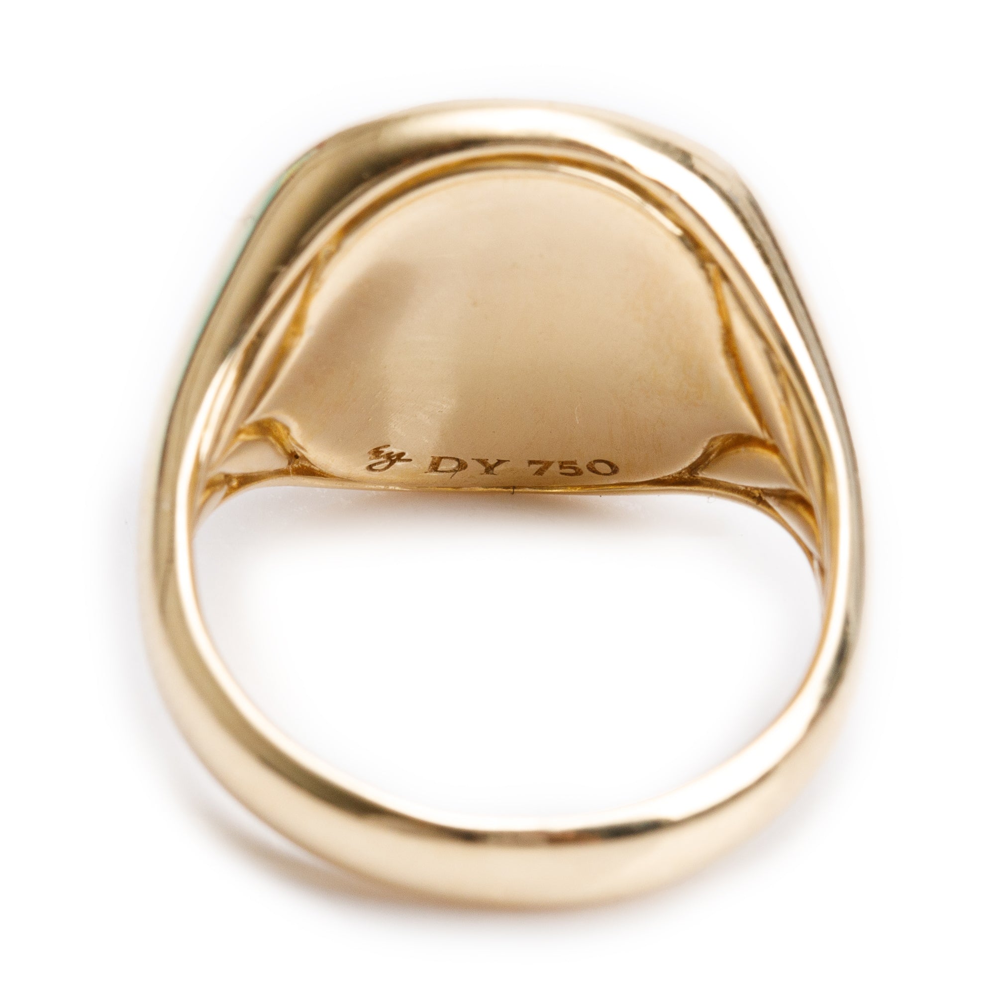 David Yurman 18k Yellow Gold Diamond Heart Pinky Ring, Size 3.5