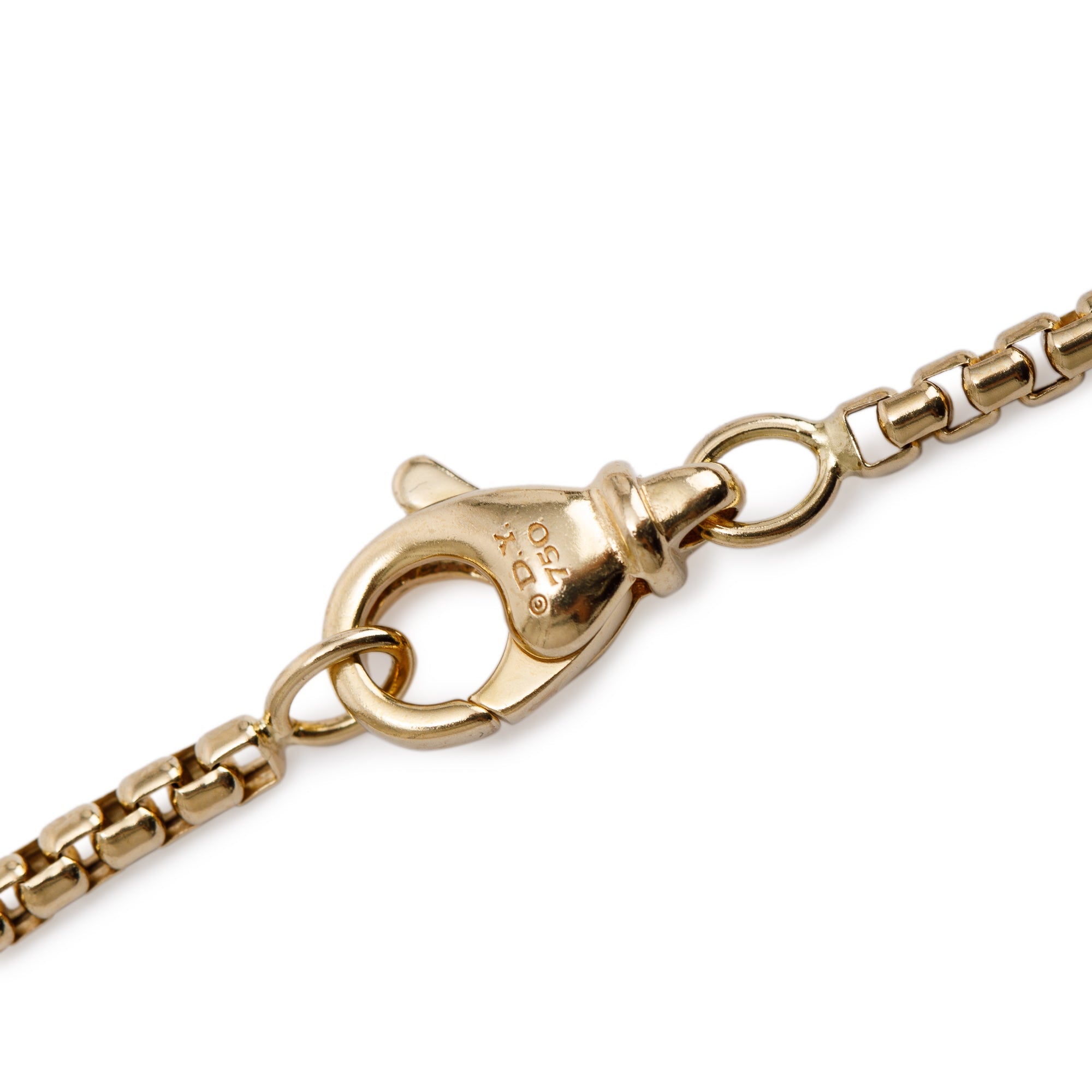 David Yurman 18k Yellow Gold Diamond Libra Amulet Pendant Necklace