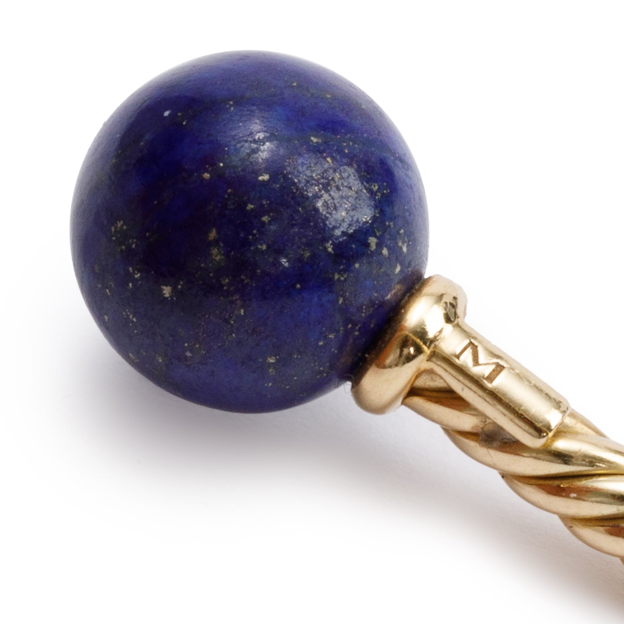 David Yurman 18k Yellow Gold Lapis Lazuli Solari Cablespira Bracelet