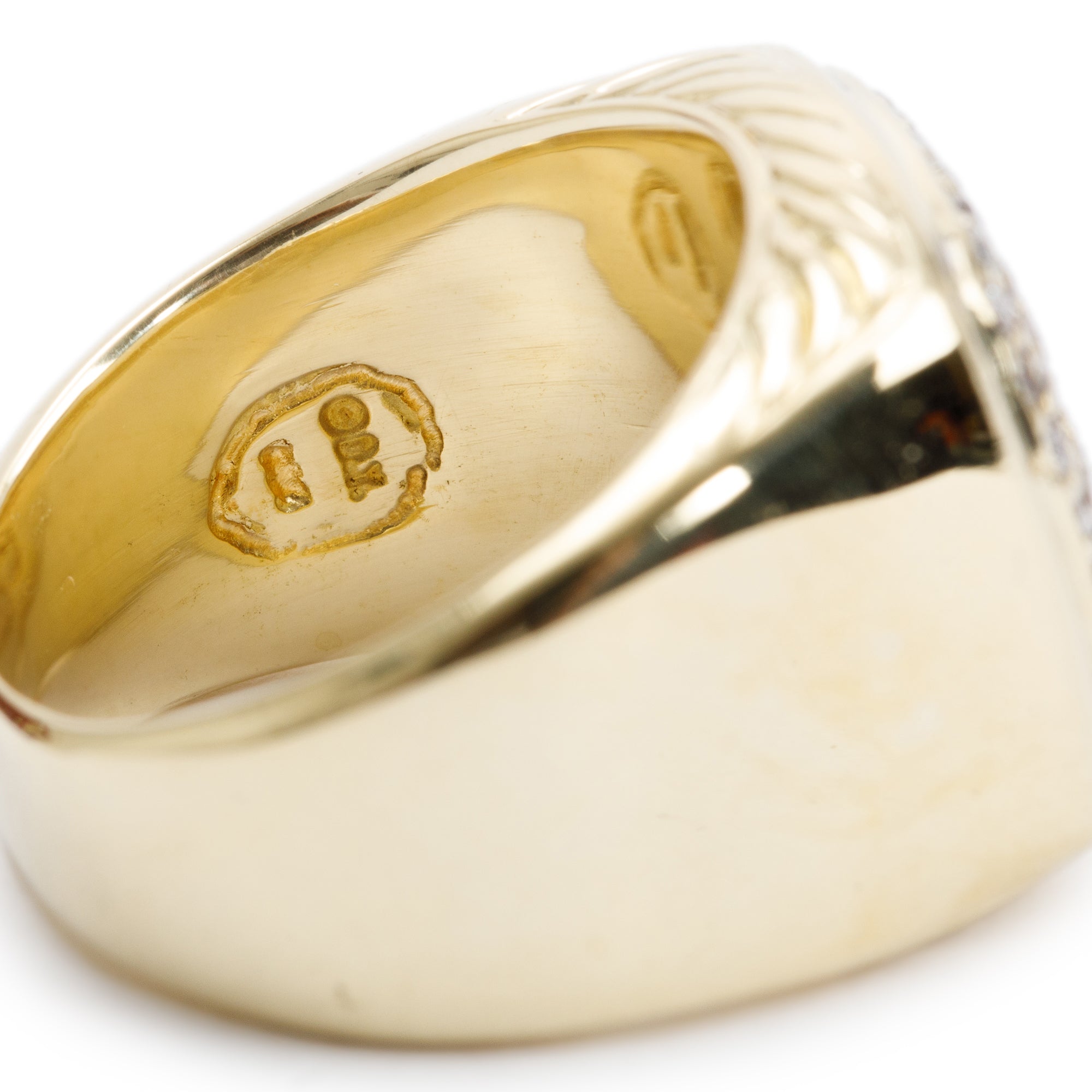 David Yurman 18k Yellow Gold Pave Diamond Albion Cocktail Ring, Size 8