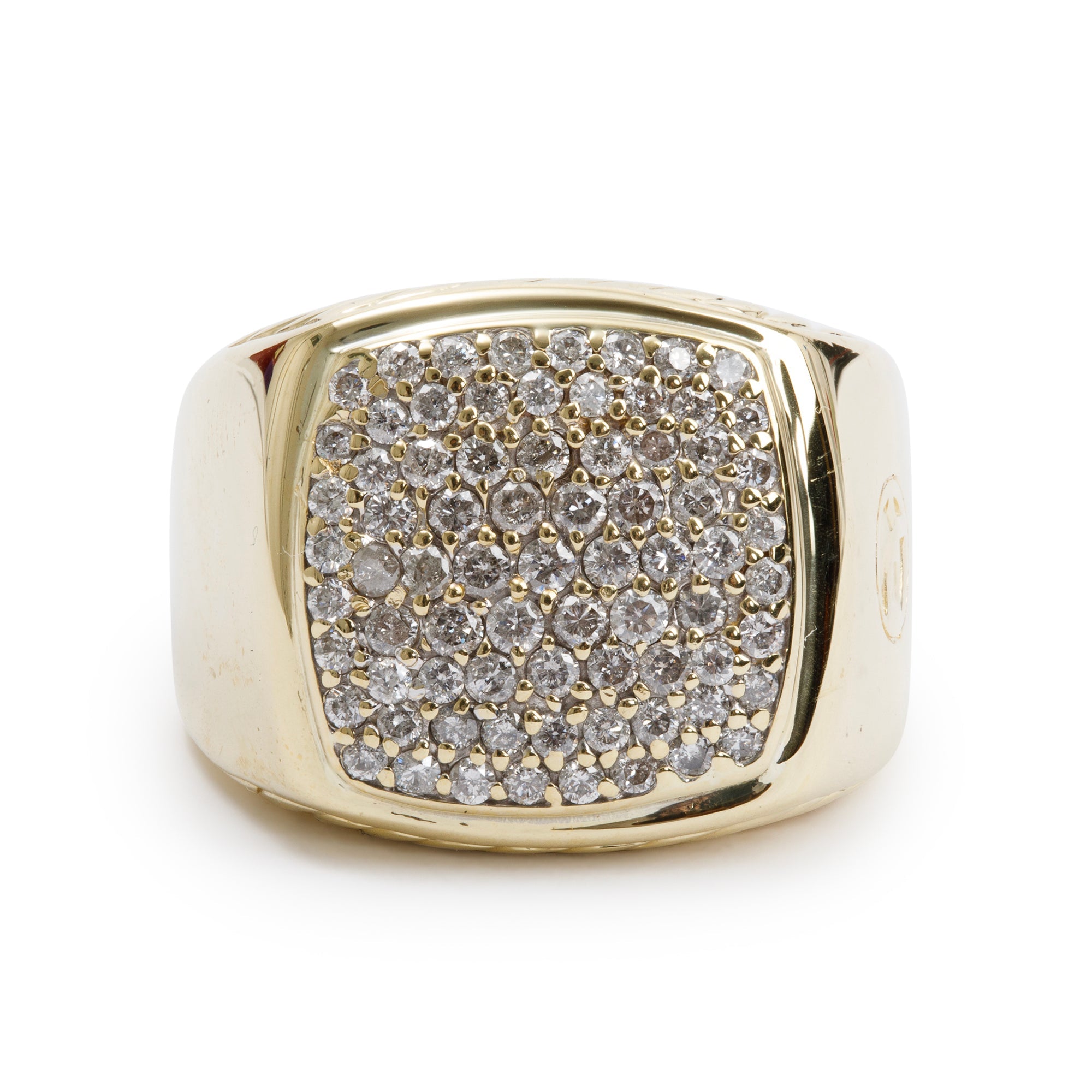 David Yurman 18k Yellow Gold Pave Diamond Albion Cocktail Ring, Size 8