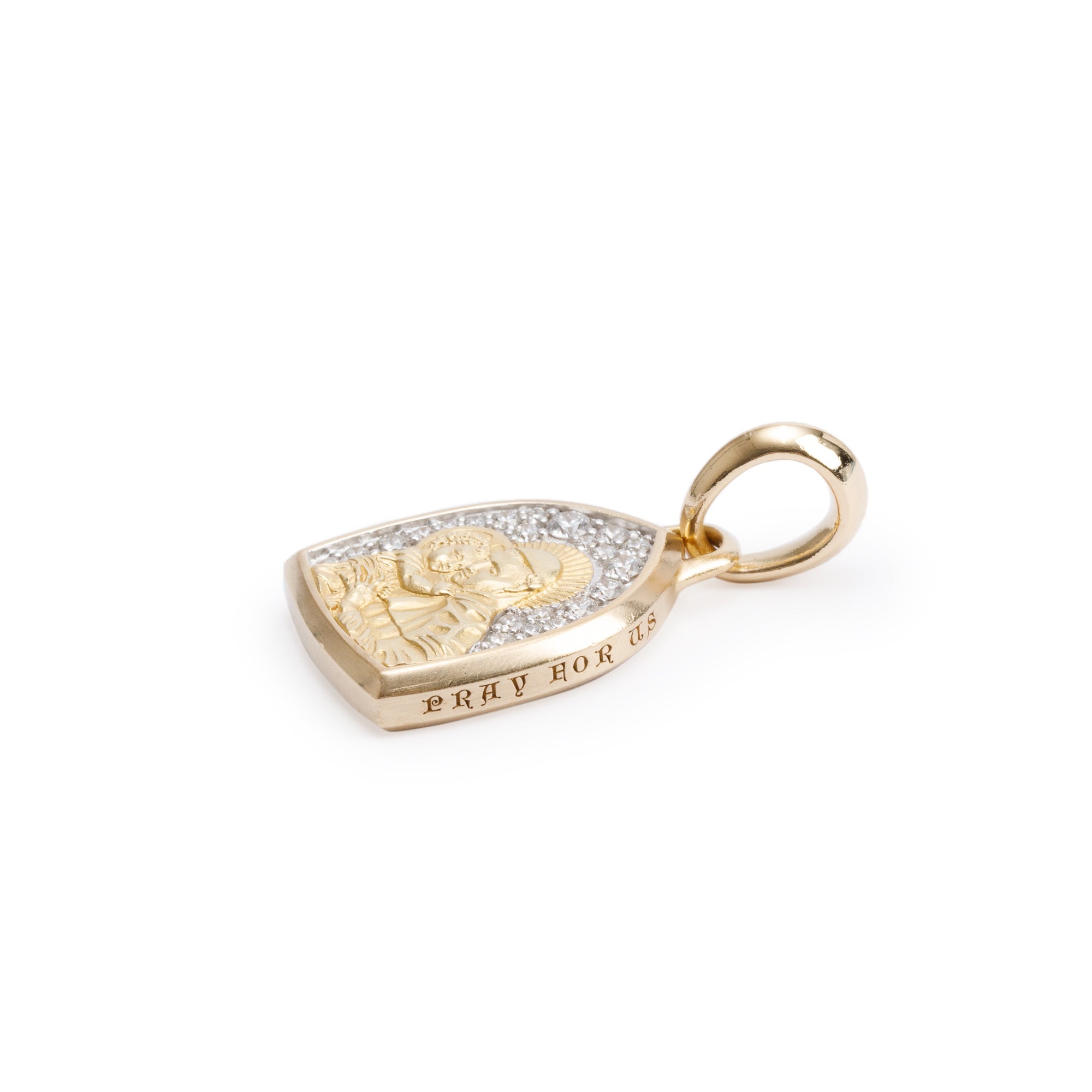 David Yurman 18k Yellow Gold Pave Diamond St. Anthony Amulet
