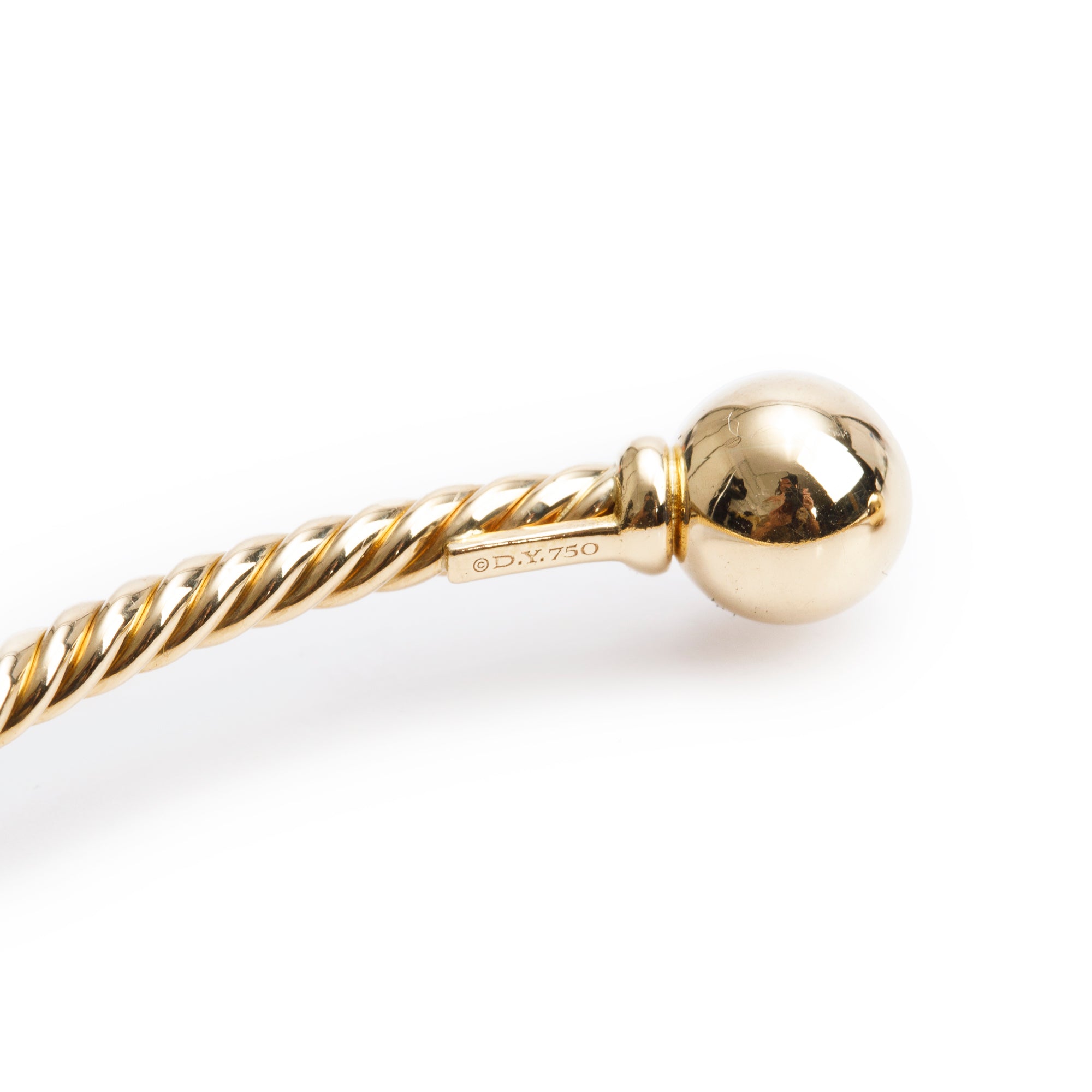 David Yurman 18k Yellow Gold Solari Cablespira 2.6 MM Bracelet w/ Box