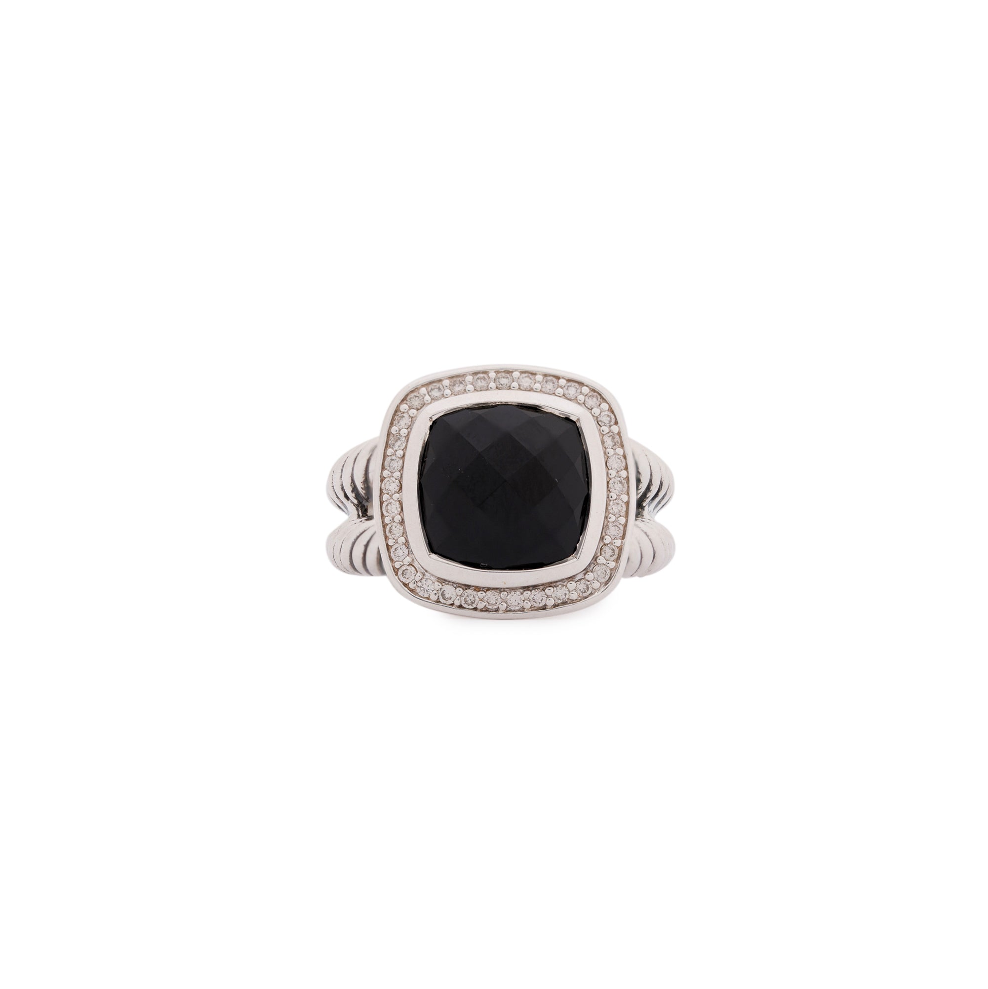 David Yurman Albion Ring with Black Onyx and Diamonds
