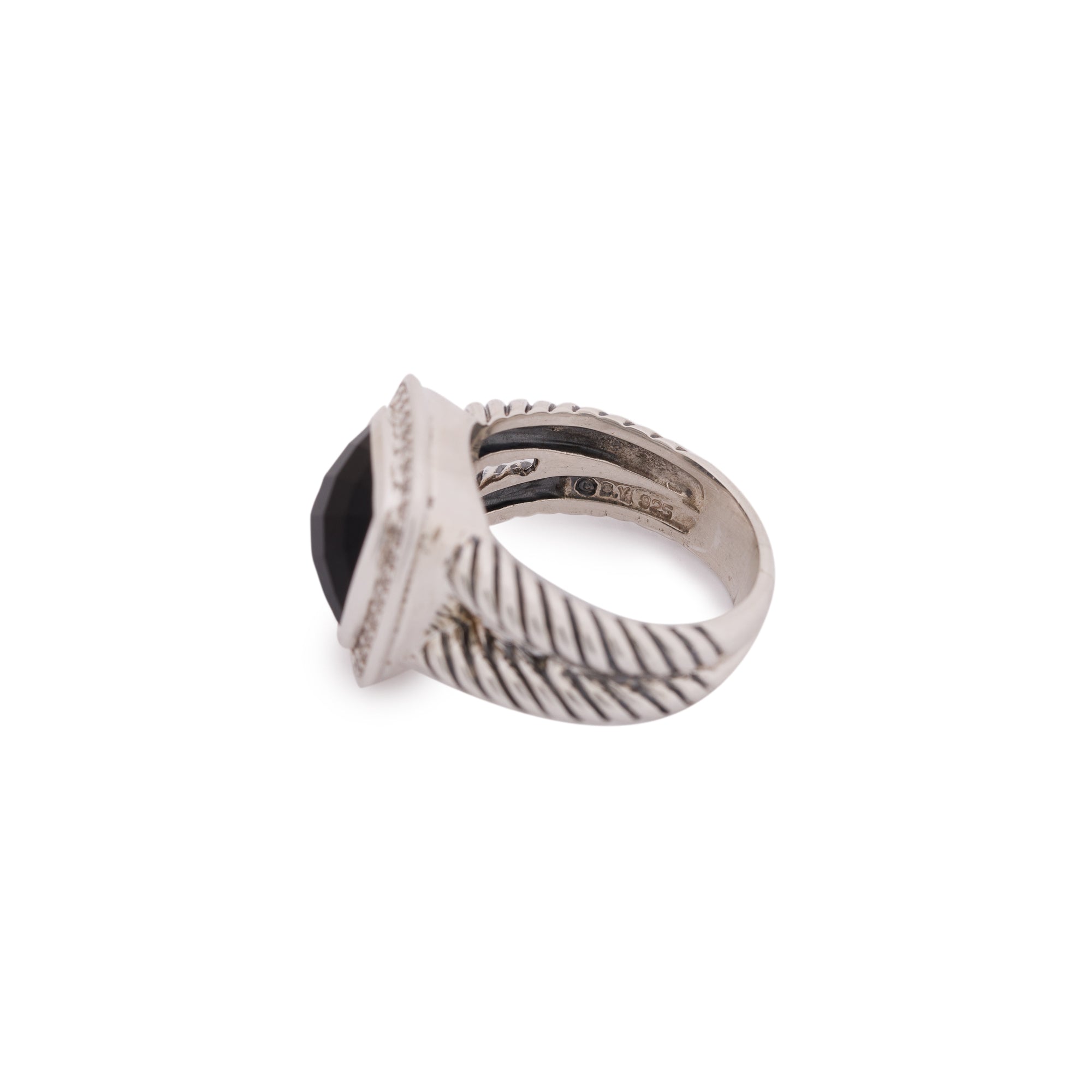 David Yurman Albion Ring with Black Onyx and Diamonds