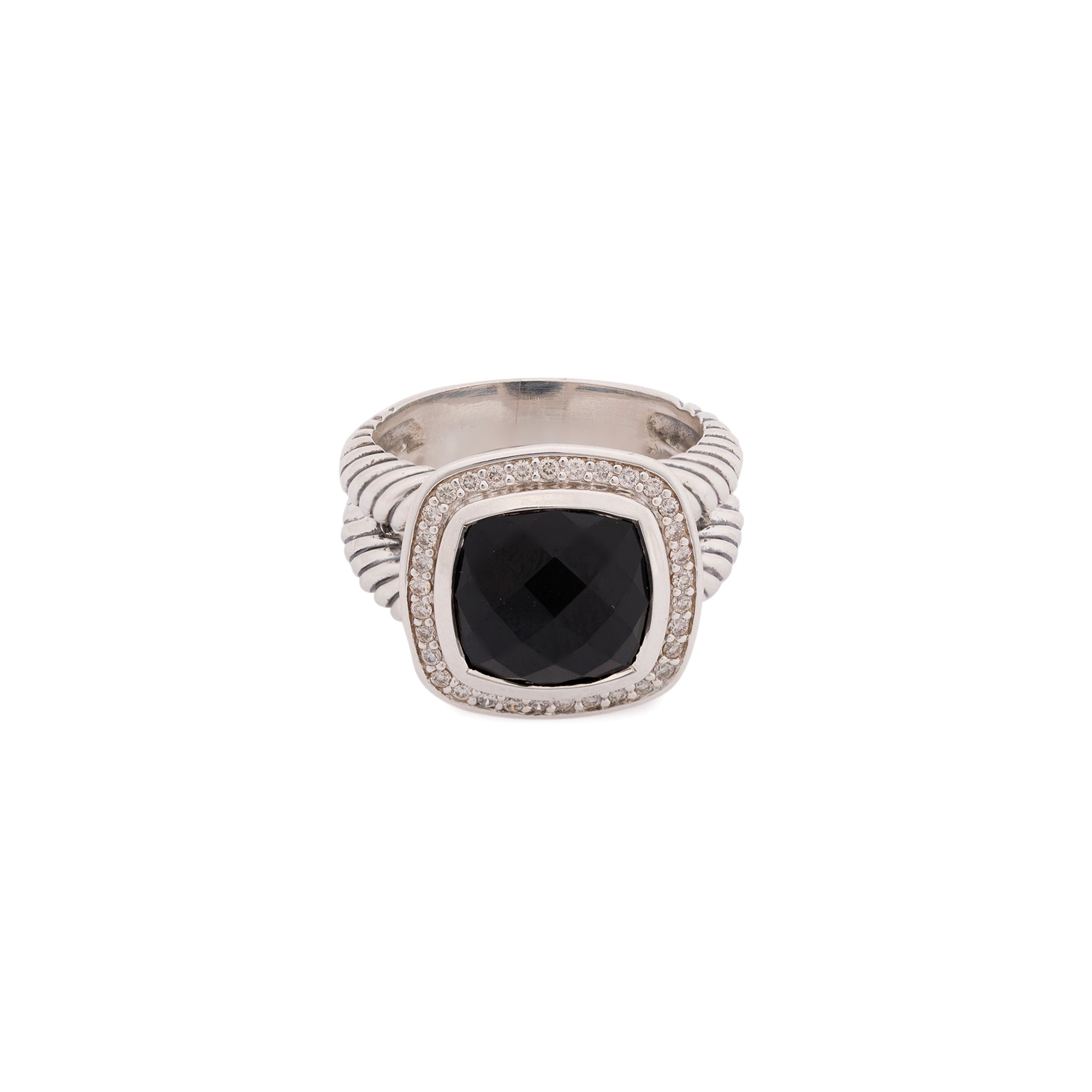 David Yurman Albion Ring with Black Onyx and Diamonds
