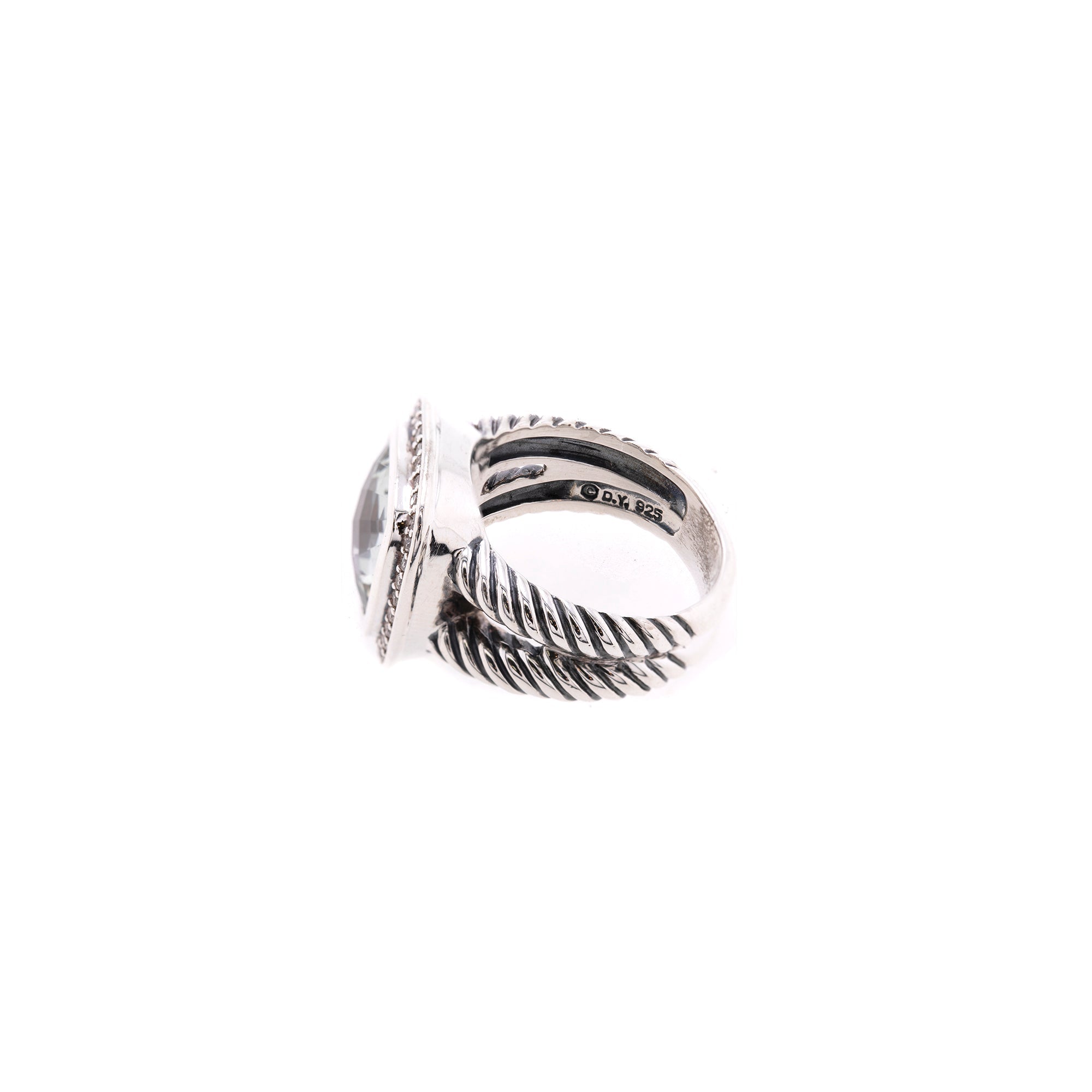 David Yurman Albion Ring with Prasiolite and Diamonds