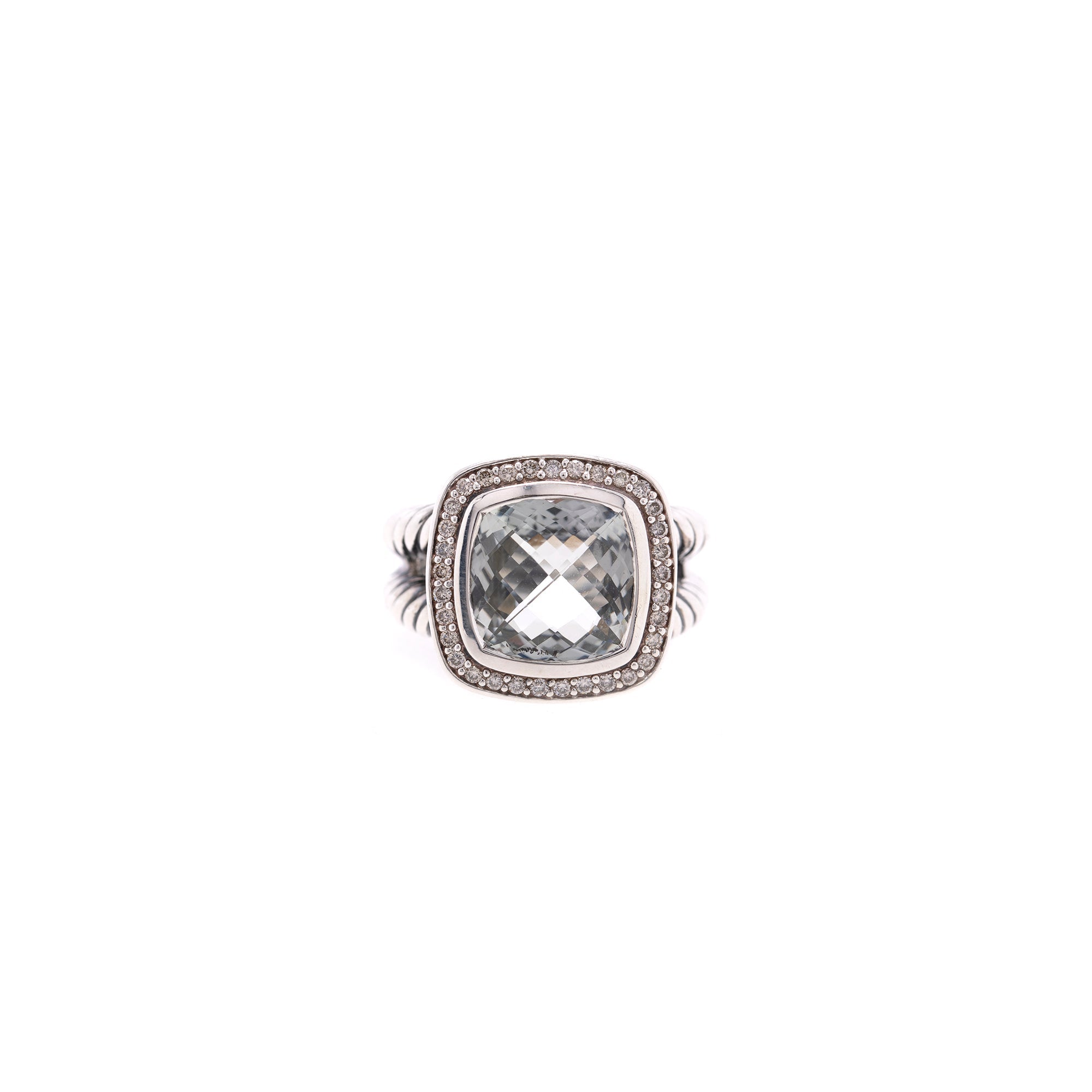 David Yurman Albion Ring with Prasiolite and Diamonds
