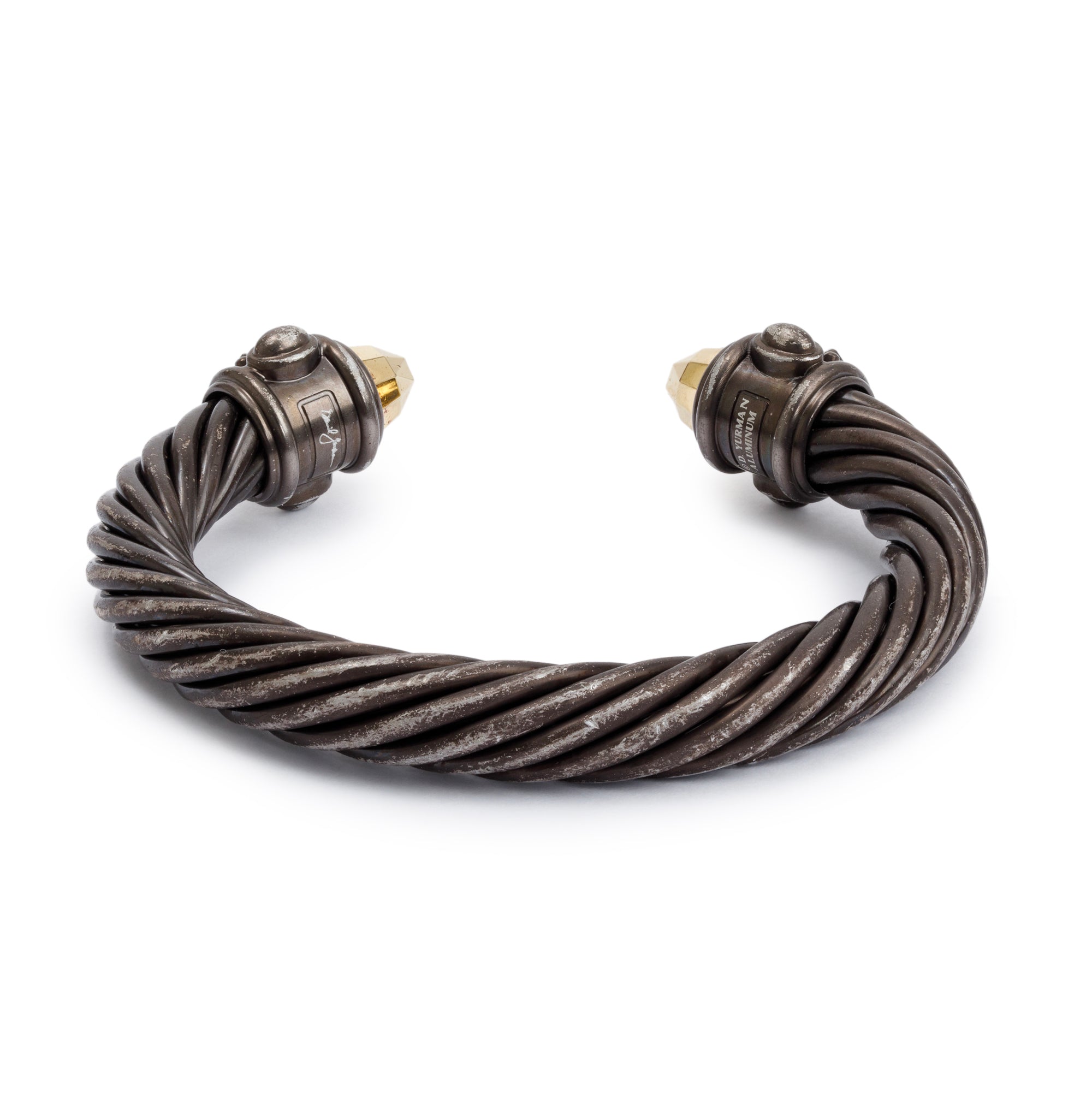 David Yurman Black Aluminium & Gold Dome 10MM Renaissance Bracelet