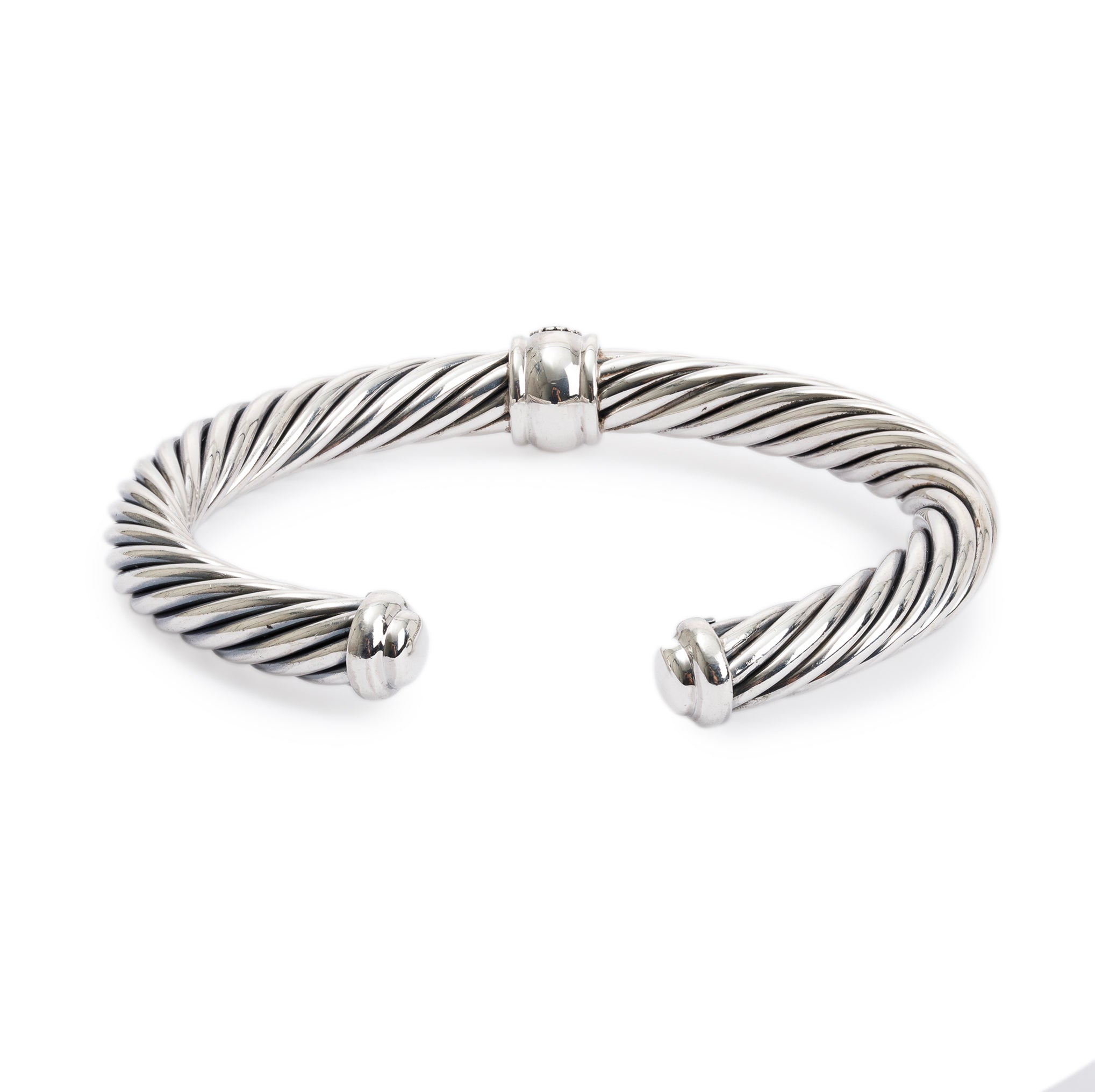 David Yurman Cable Classic Center Station Bracelet with Black Diamonds
