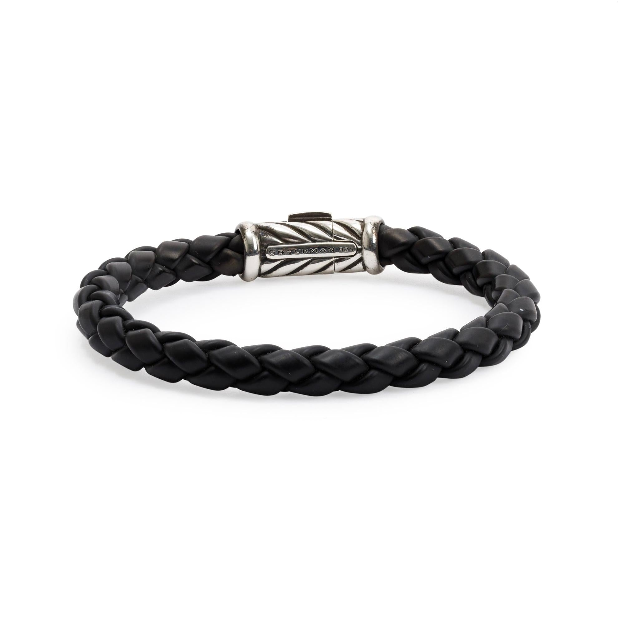 David Yurman Chevron Rubber Weave Bracelet, 8 MM