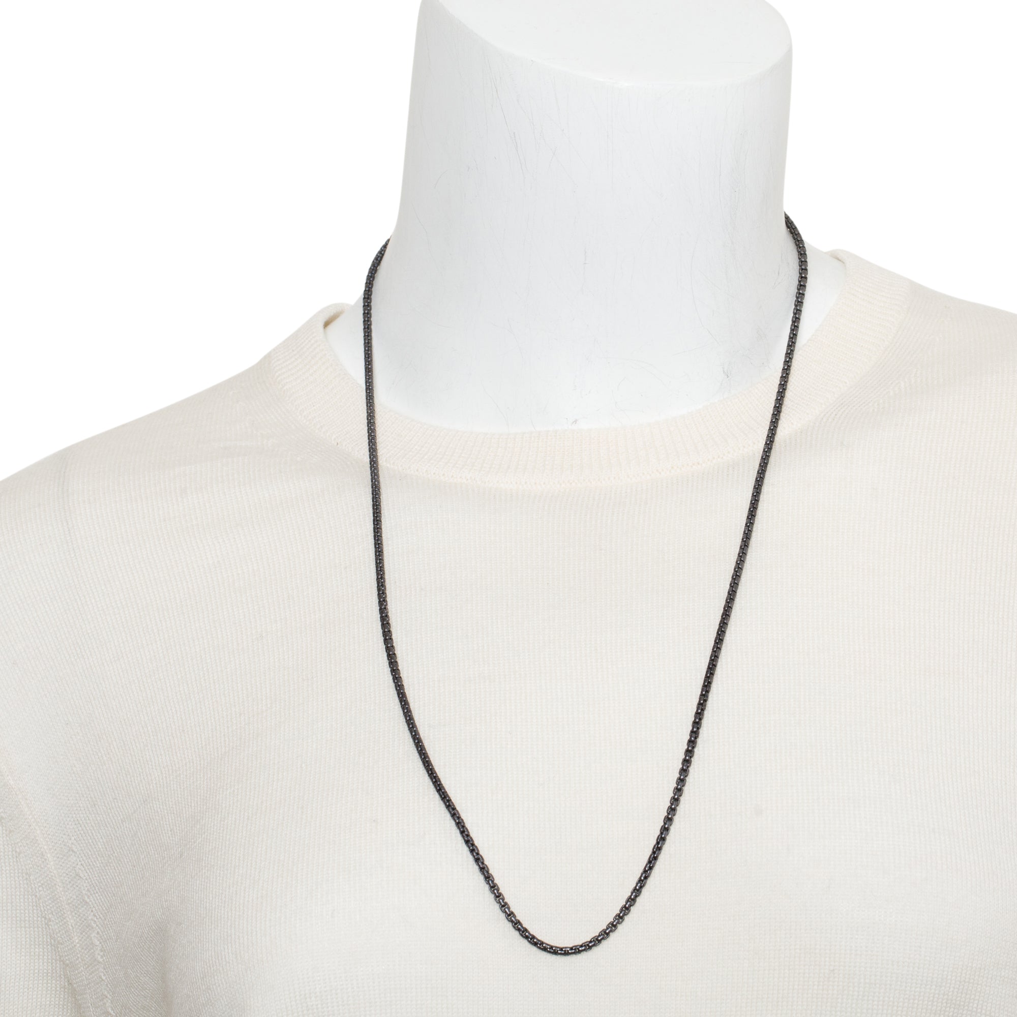 David Yurman Darkened Sterling Silver 2.7 MM Box Chain Necklace, 26"