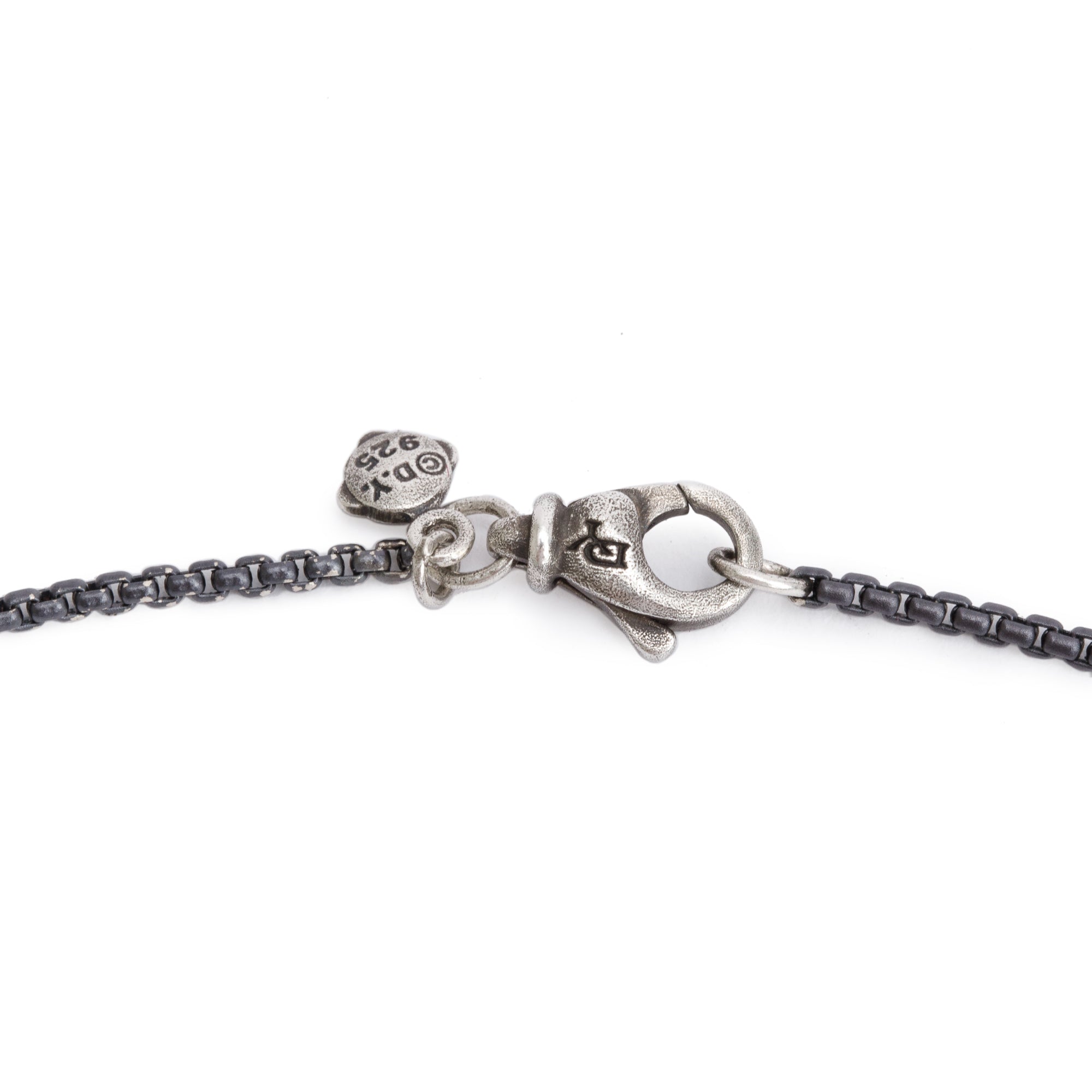 David Yurman Darkened Sterling Silver Diamond Ball Station Necklace