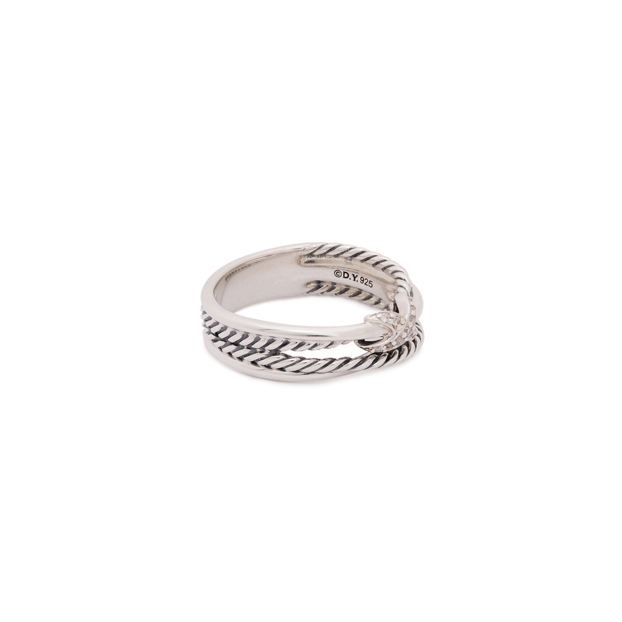 David Yurman Diamond 'X' Crossover Ring