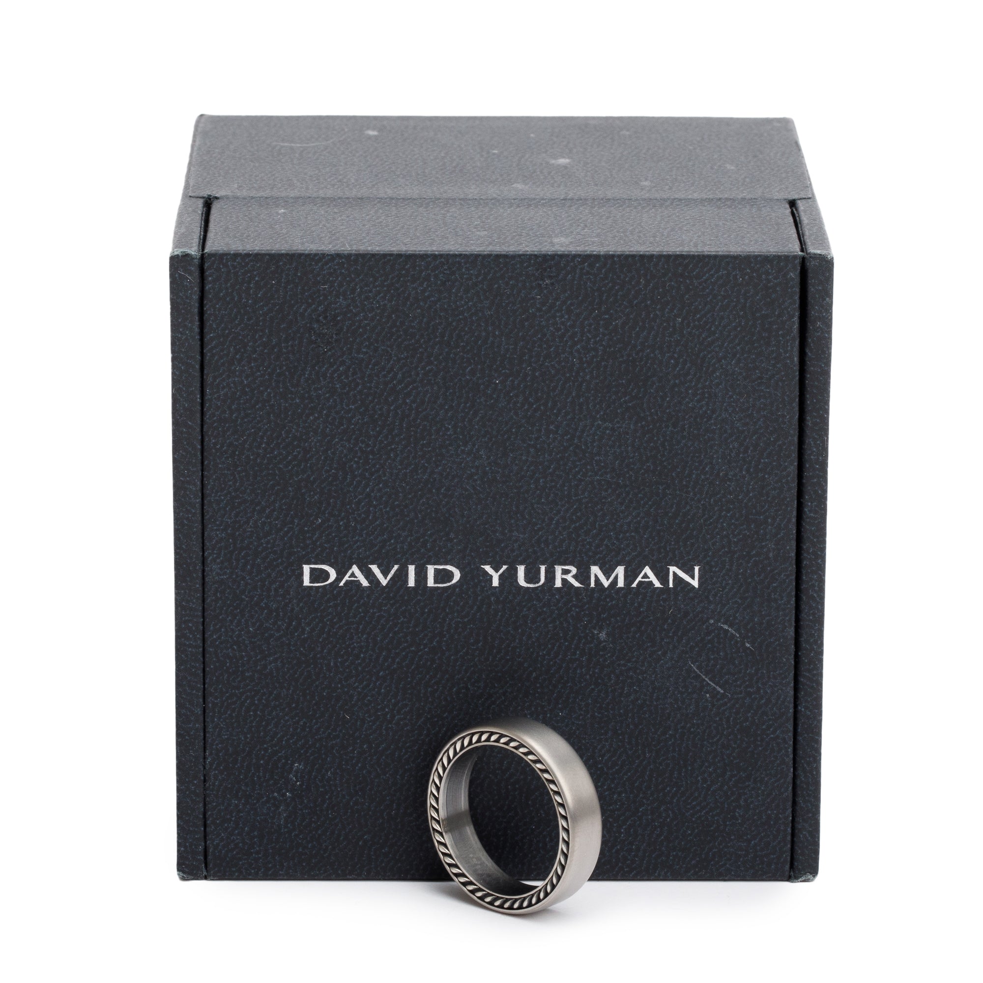 David Yurman Grey Titanium & Sterling Silver 6 MM Streamline Band Ring, Size 9.5 w/ Box