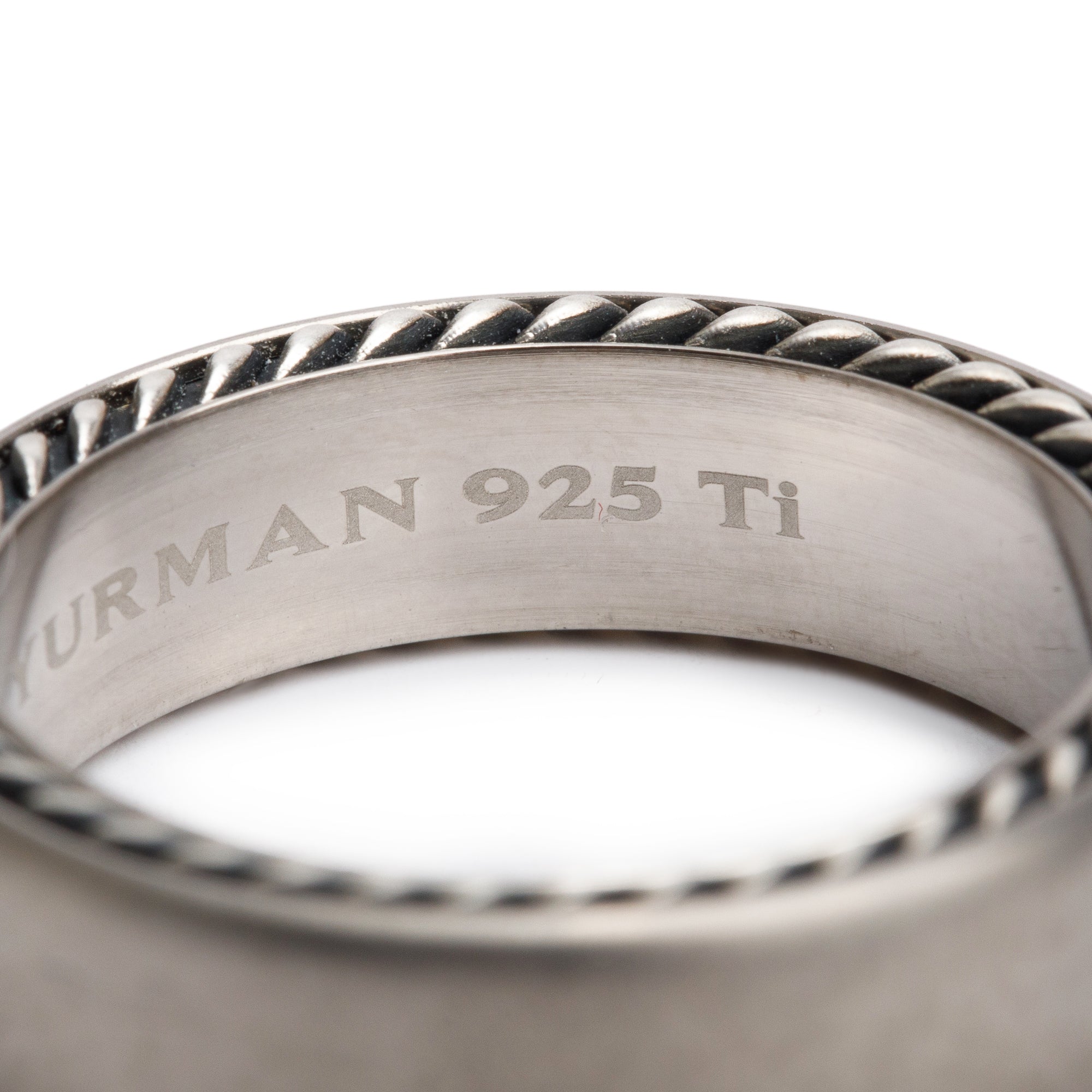 David Yurman Grey Titanium & Sterling Silver 6 MM Streamline Band Ring, Size 9.5 w/ Box