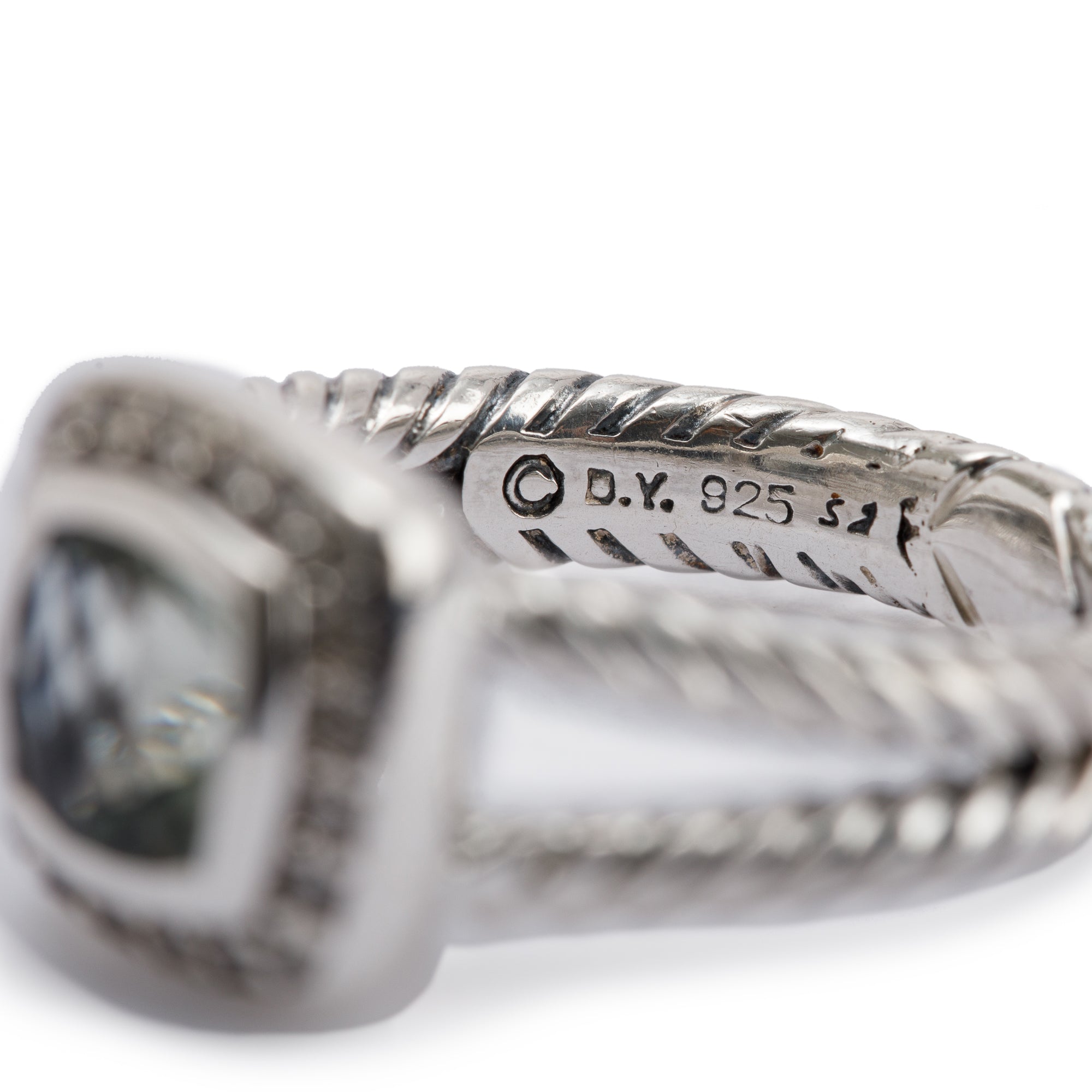 David Yurman Petite Albion Ring with Prasiolite and Diamonds