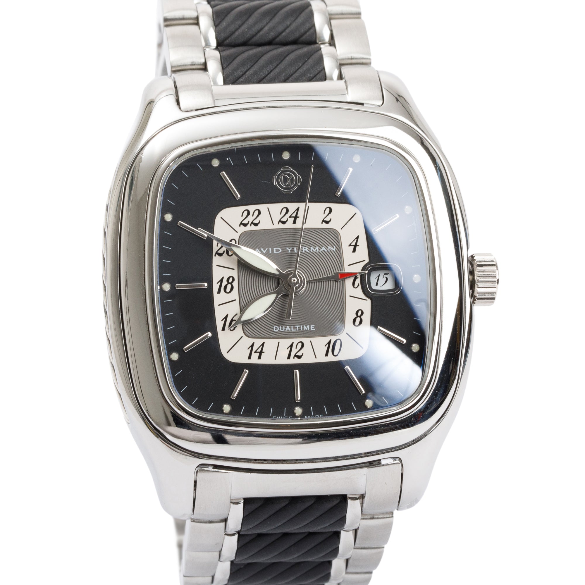 David Yurman Stainless Steel T306-DST Thoroughbred Dual Time 42 MM Automatic Watch