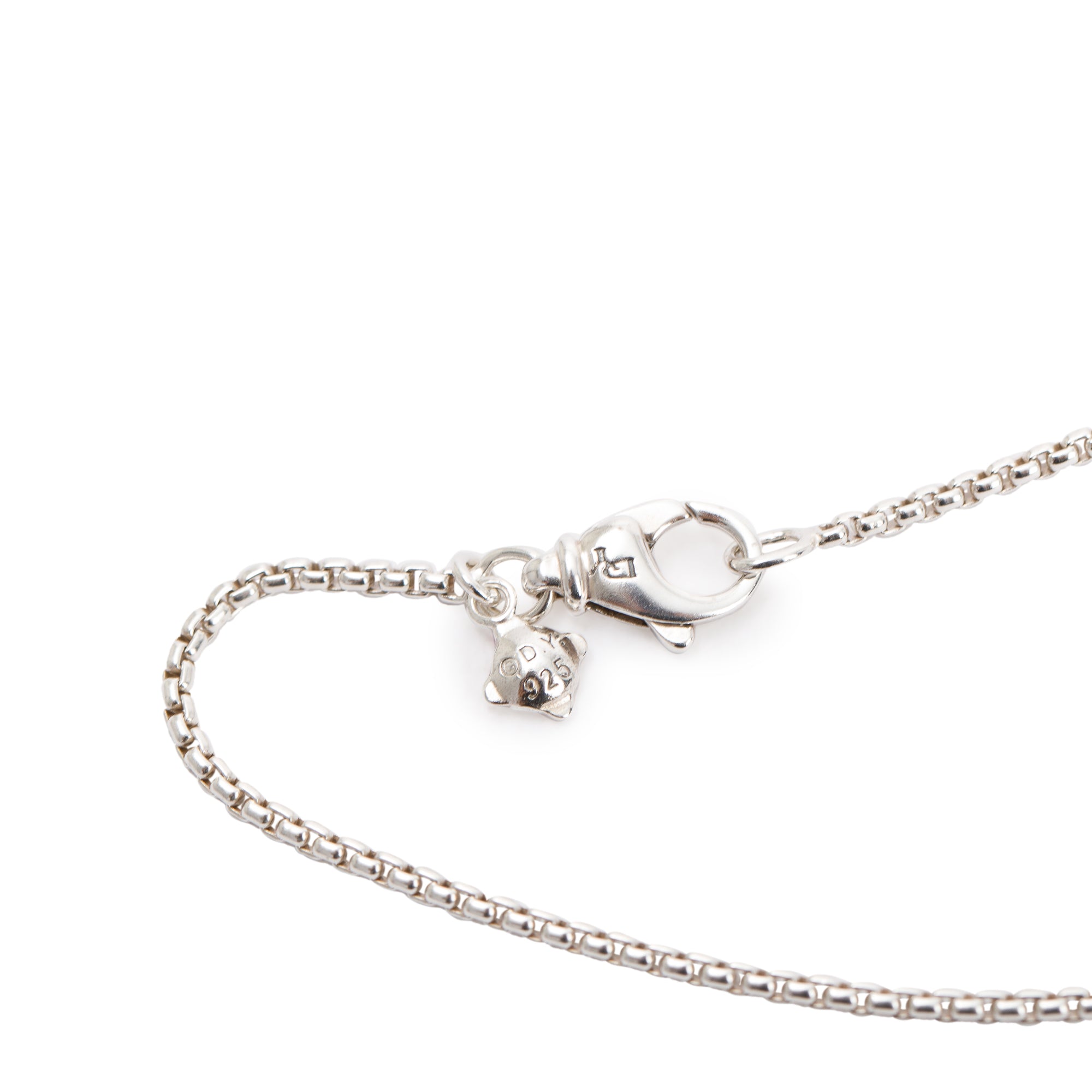David Yurman Sterling Silver 11 MM Chatelaine Pendant Necklace with Amethyst & Pave Diamonds