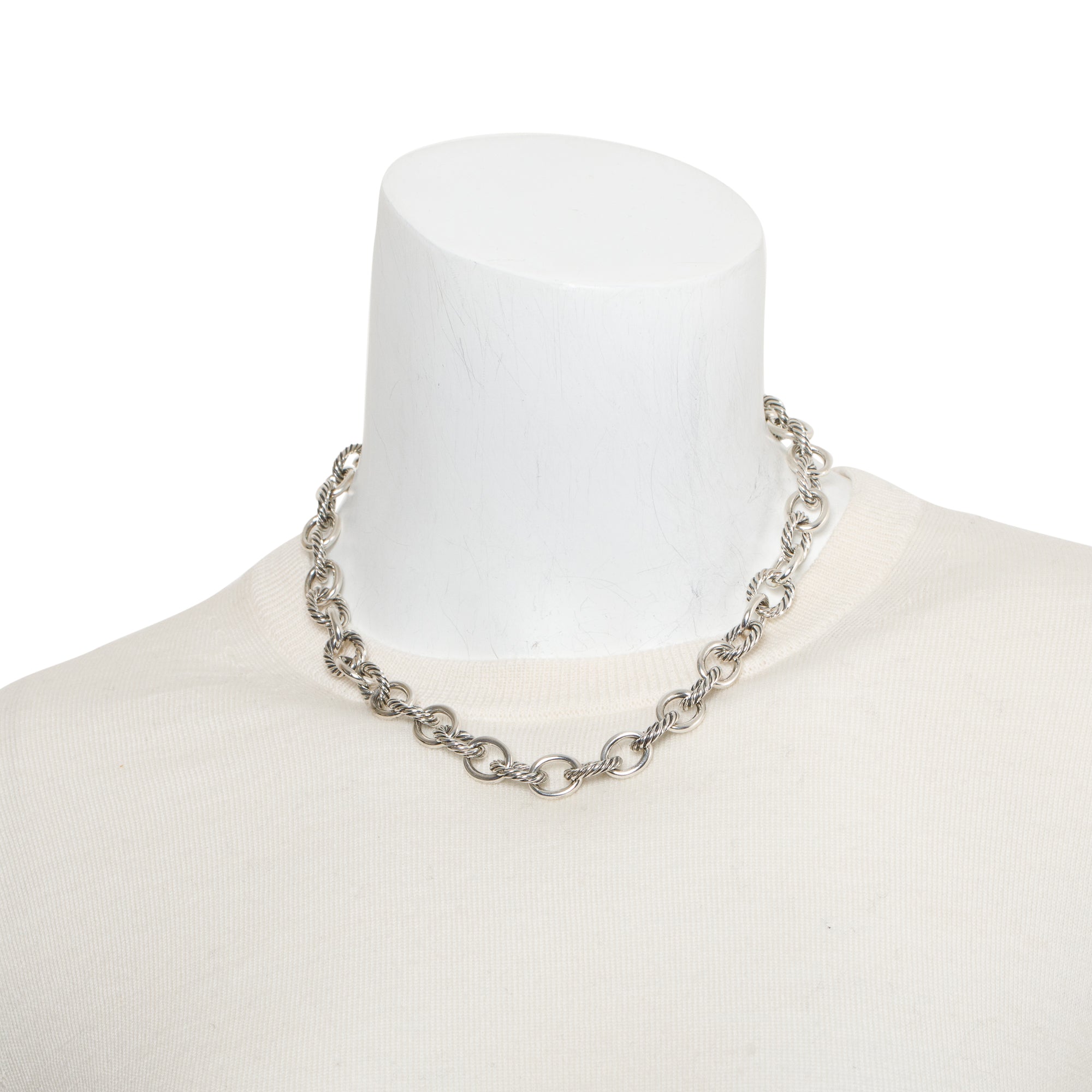 David Yurman Sterling Silver 12 MM Oval Link Chain Necklace
