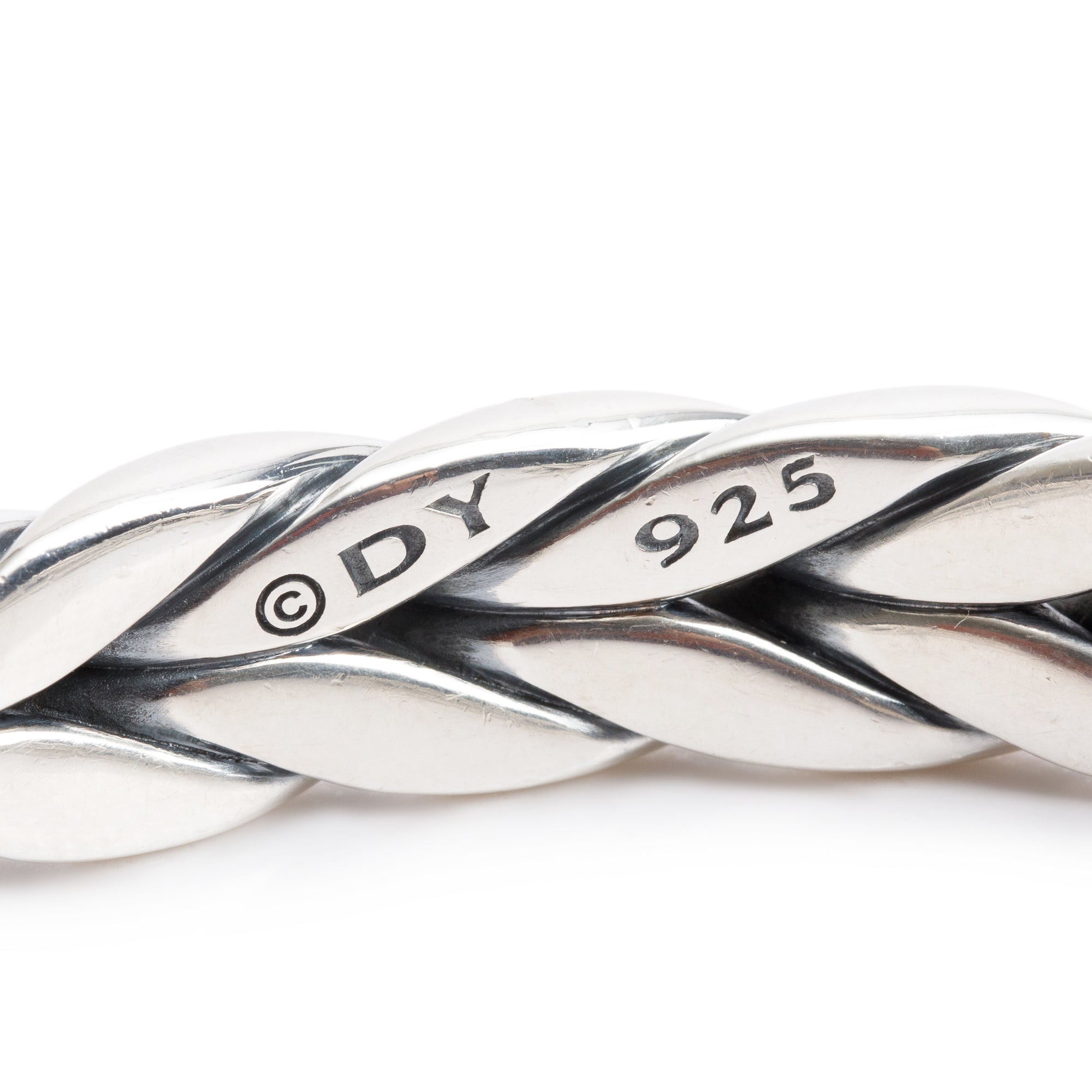 David Yurman Sterling Silver 12MM Chevron Woven Cuff Bracelet