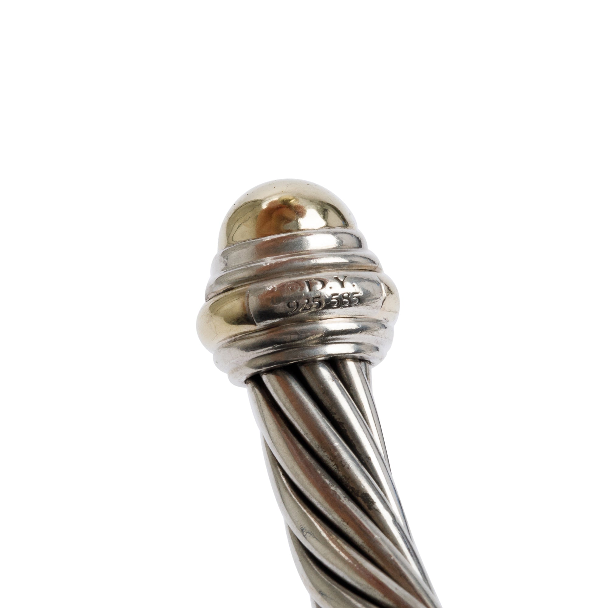 David Yurman Sterling Silver & 14k Yellow Gold 7 MM Classic Cable Bracelet