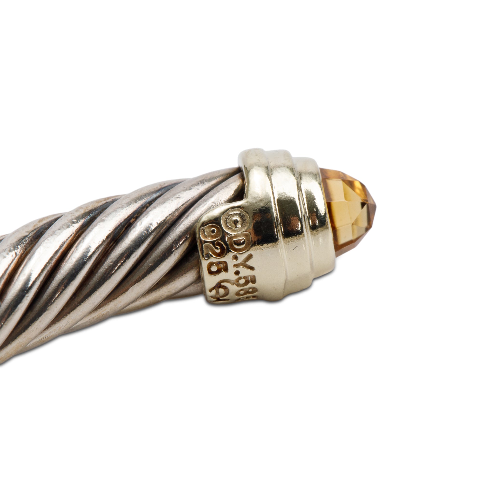 David Yurman Sterling Silver & 14k Yellow Gold Citrine 5 MM Cable Classics Bracelet