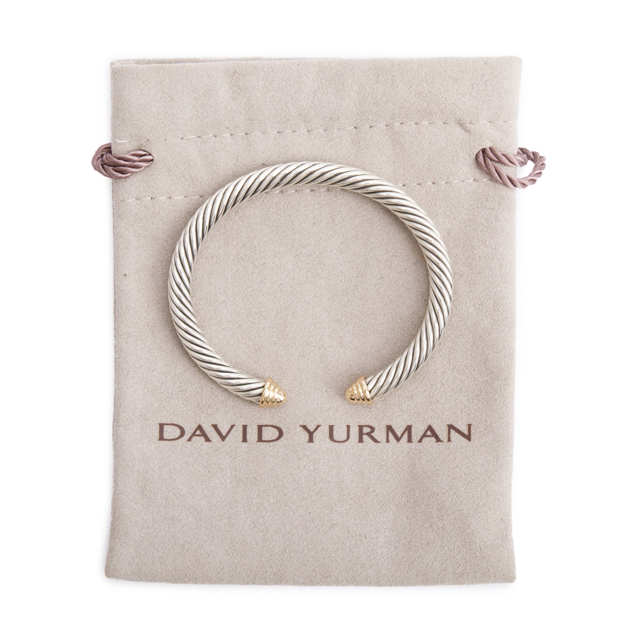 David Yurman Sterling Silver & 14k Yellow Gold Domes 5 MM Cable Classics Bracelet