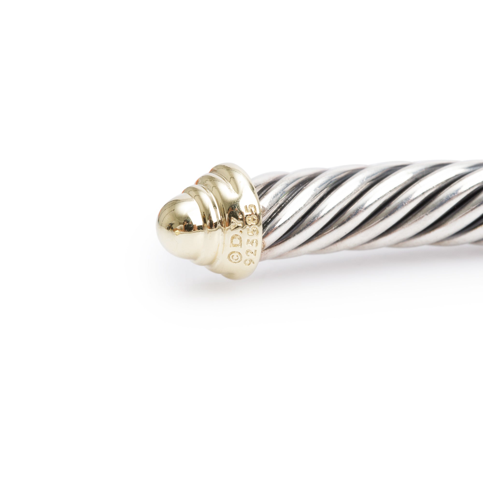 David Yurman Sterling Silver & 14k Yellow Gold Domes 5 MM Cable Classics Bracelet