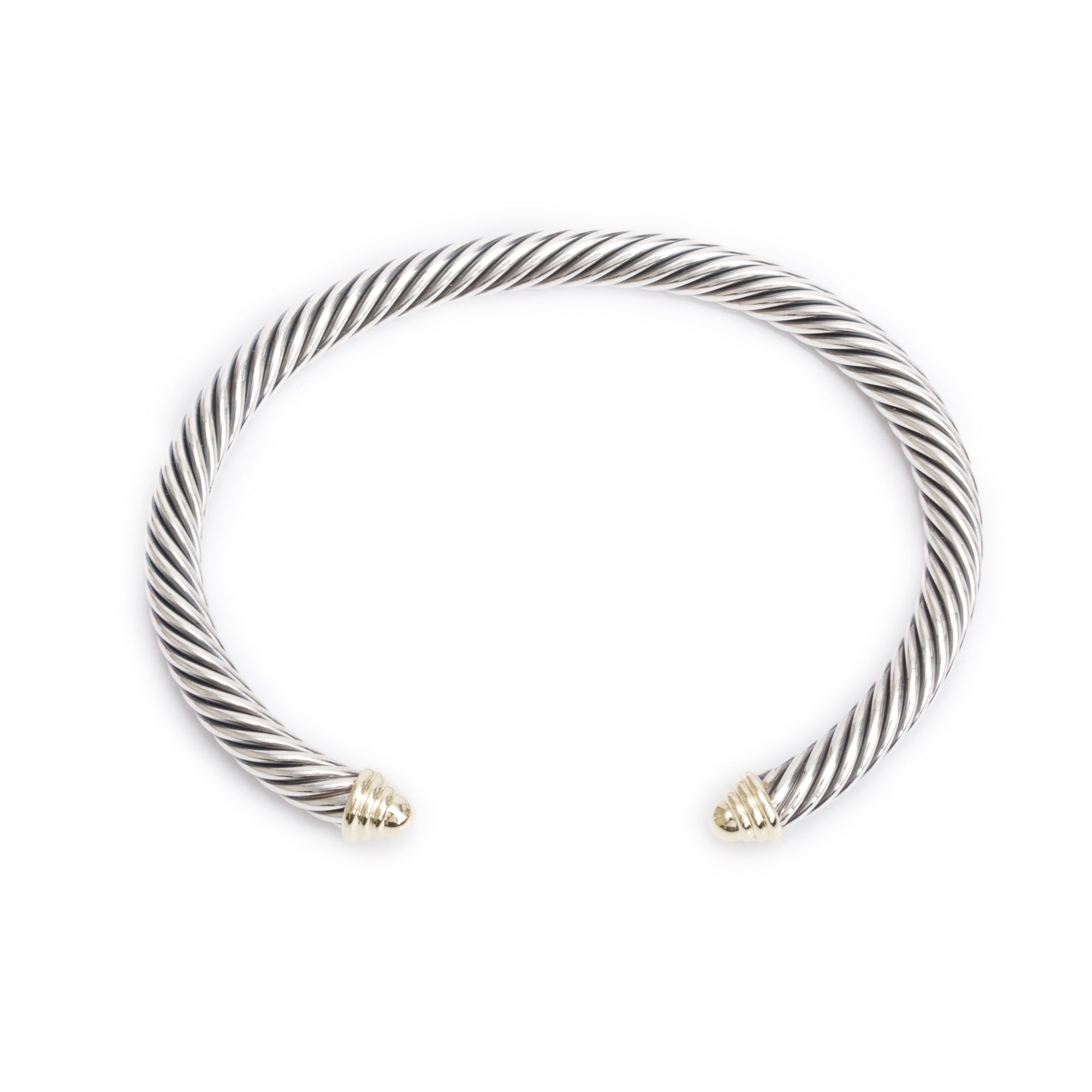 David Yurman Sterling Silver & 14k Yellow Gold Domes 5 MM Cable Classics Bracelet