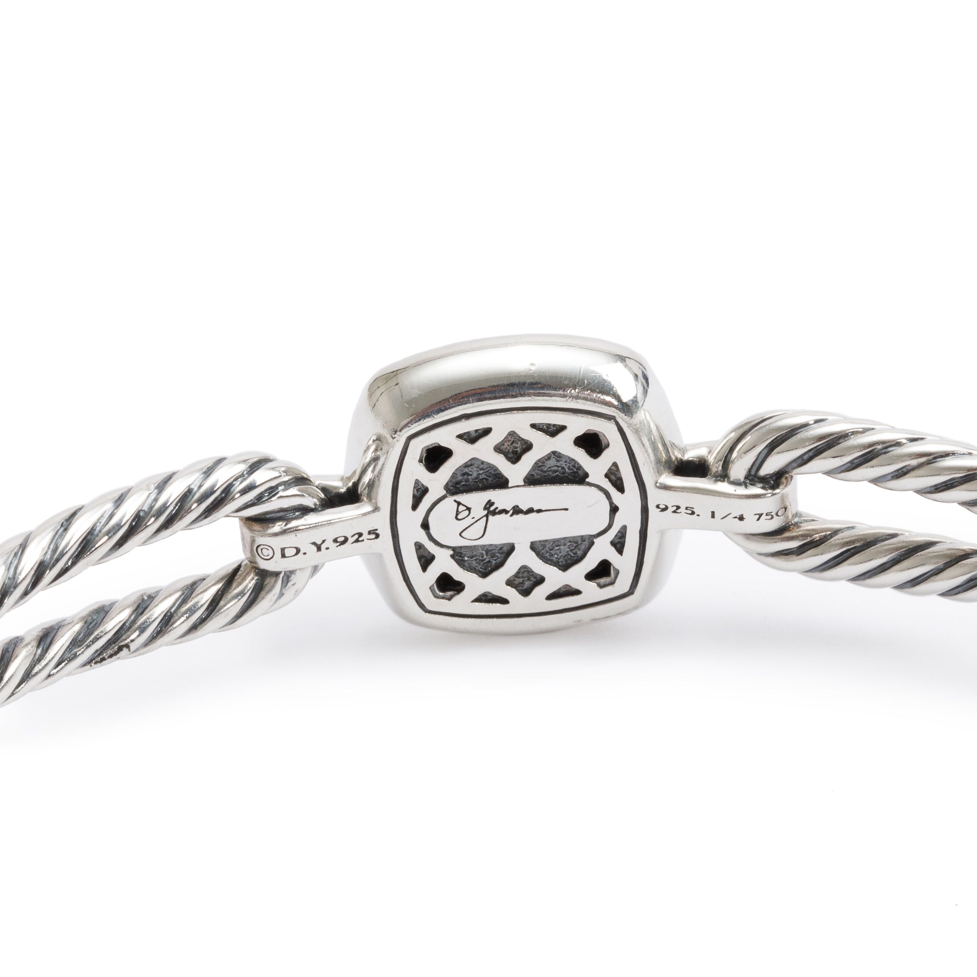 David Yurman Sterling Silver & 18k Yellow Gold Diamond Albion Cable Bracelet