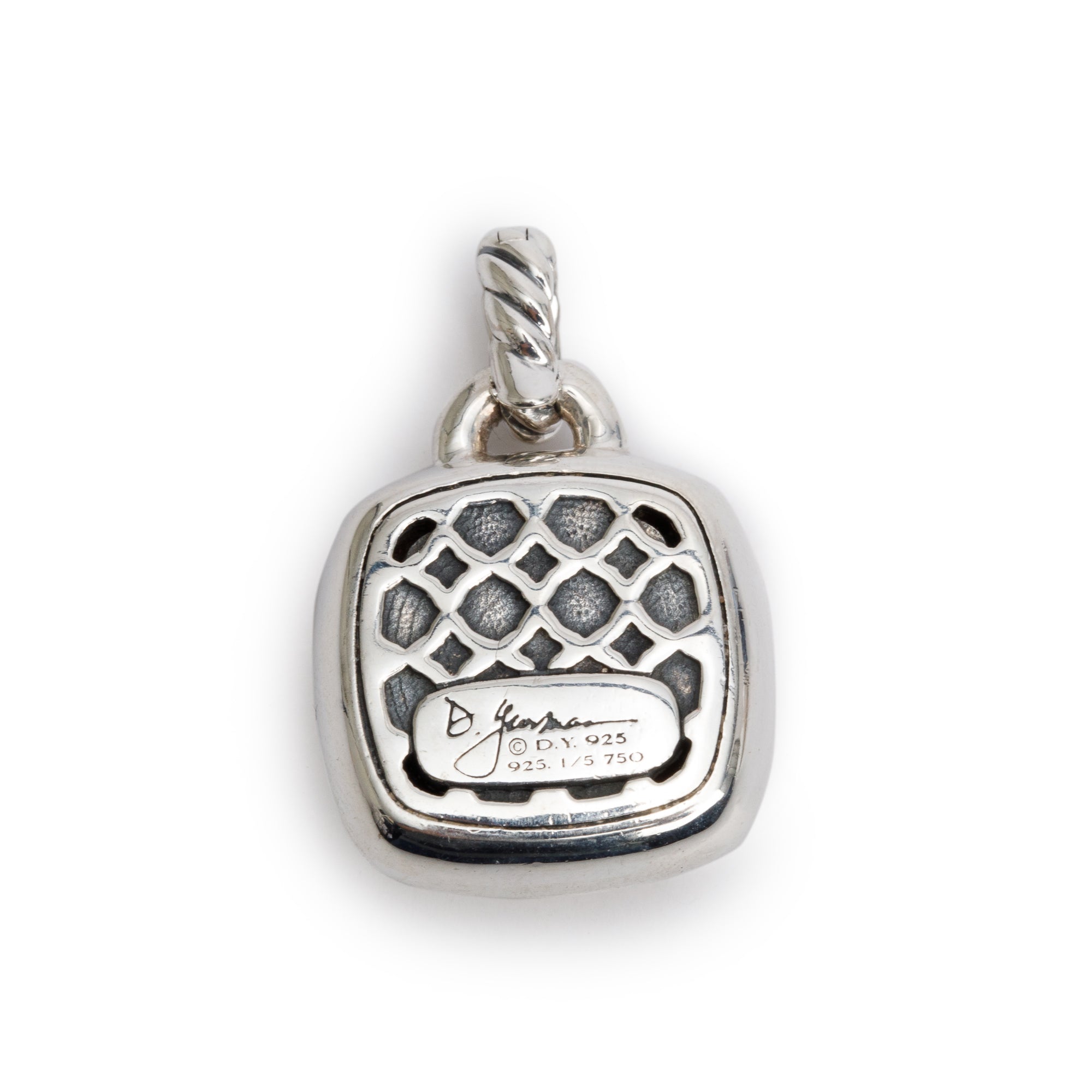 David Yurman Sterling Silver & 18k Yellow Gold Diamond Albion Pendant, 11 MM
