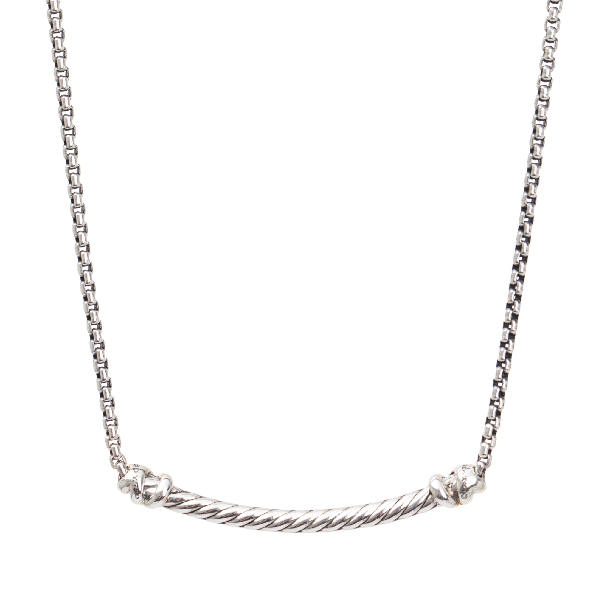 David Yurman Sterling Silver & 18k Yellow Gold Diamond Petite Helena Wrap Station Necklace