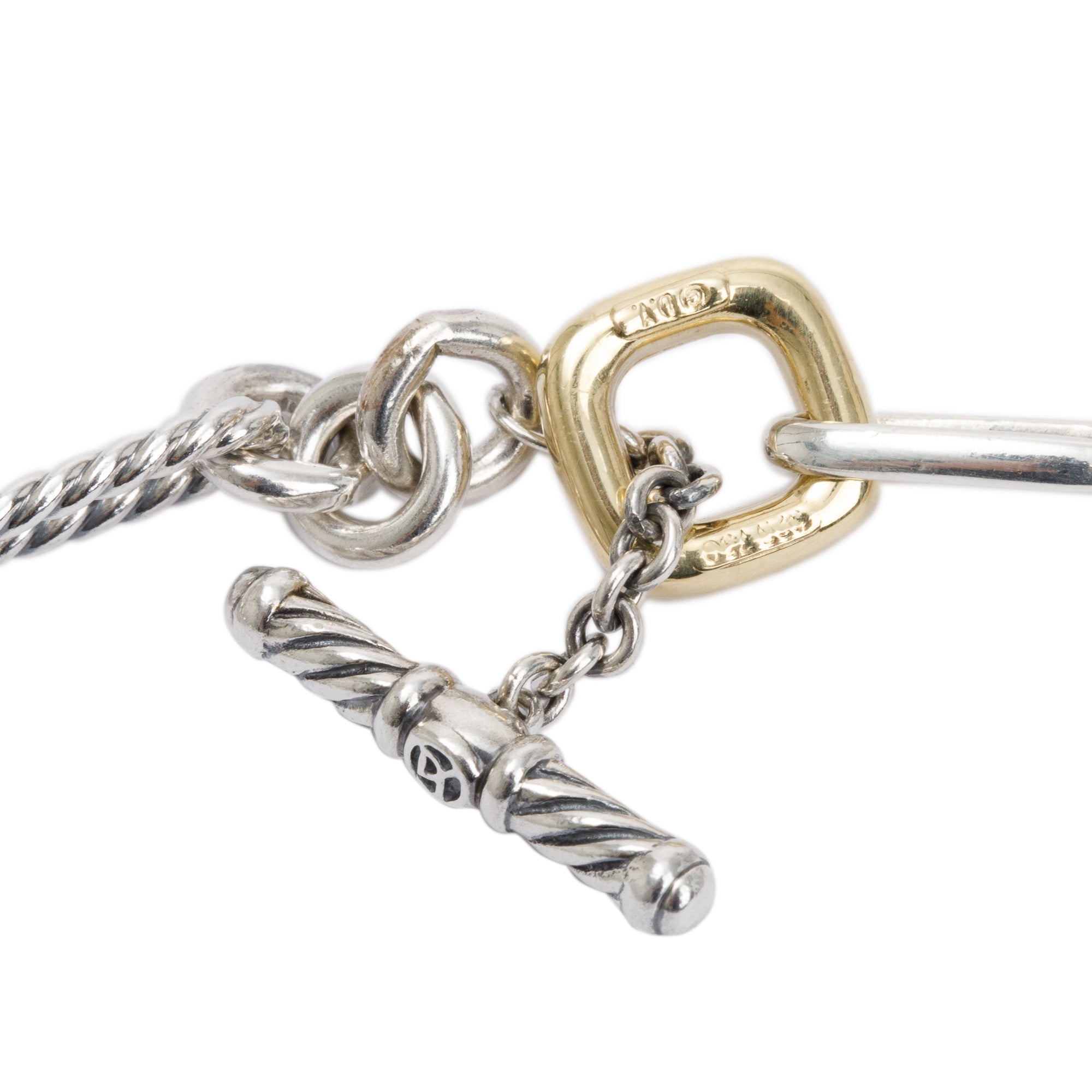 David Yurman Sterling Silver & 18k Yellow Gold Figaro Chain Necklace