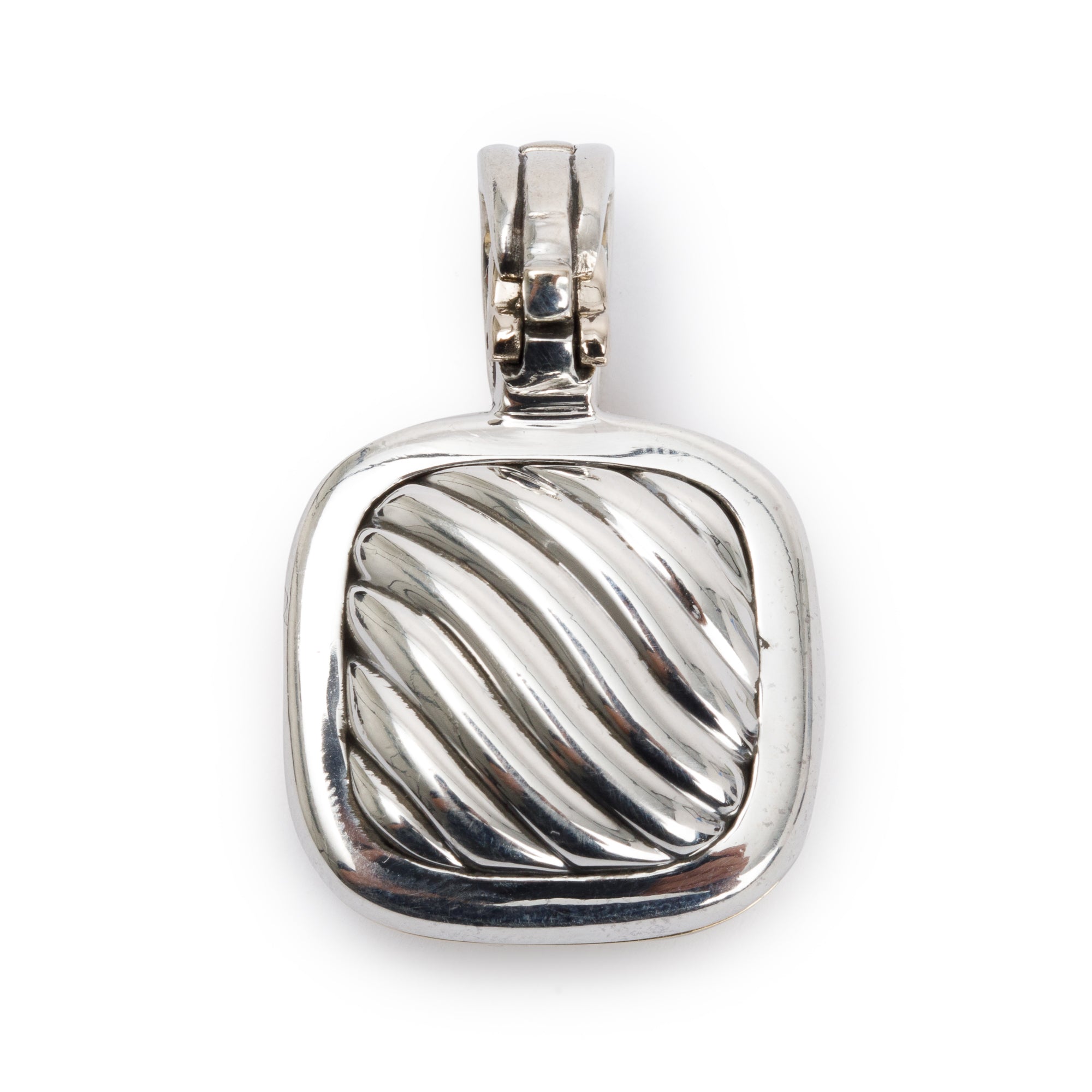 David Yurman Sterling Silver & 18k Yellow Gold Sculpted Cable Locket Pendant