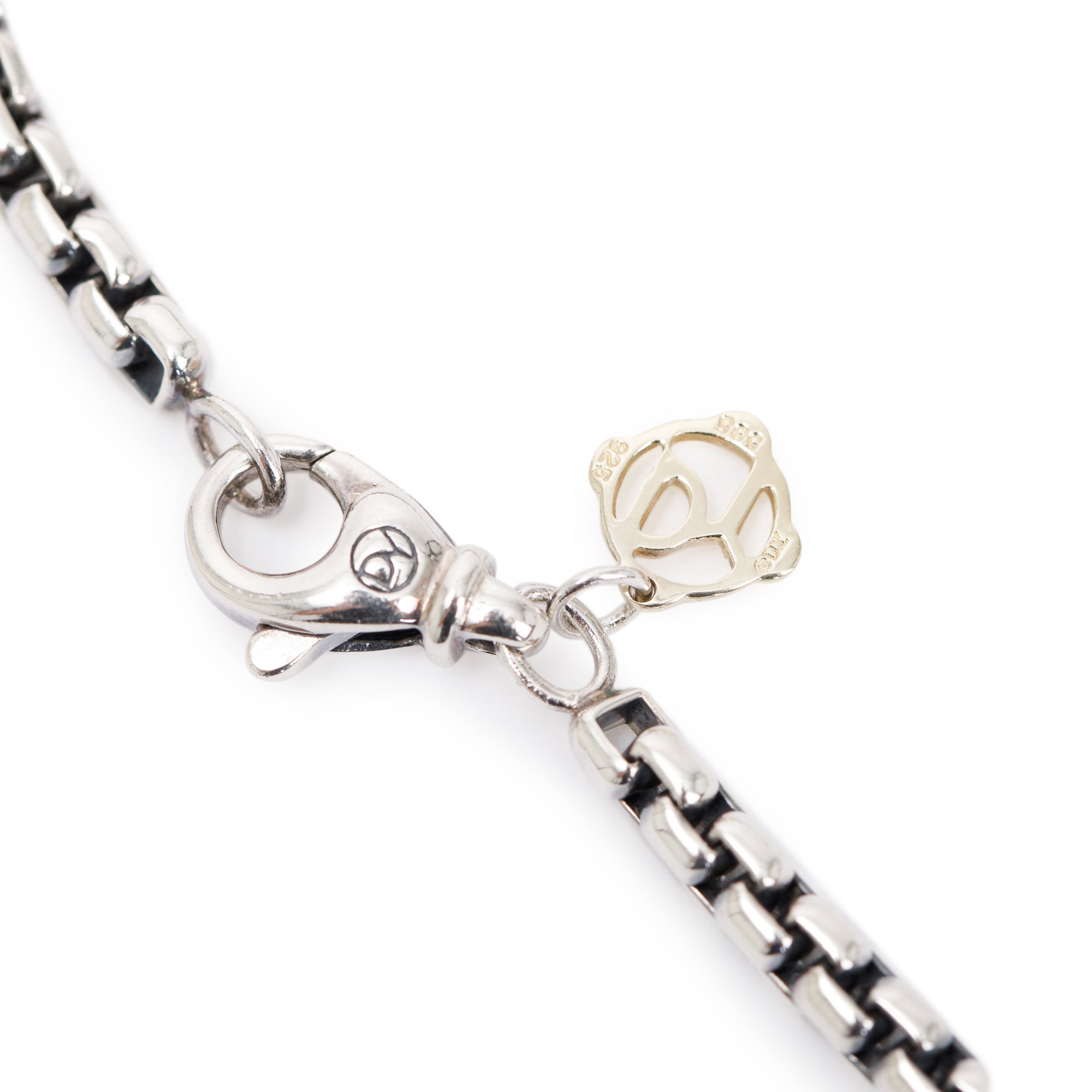 David Yurman Sterling Silver & 18k Yellow Gold Sculpted Cable Locket Pendant Necklace