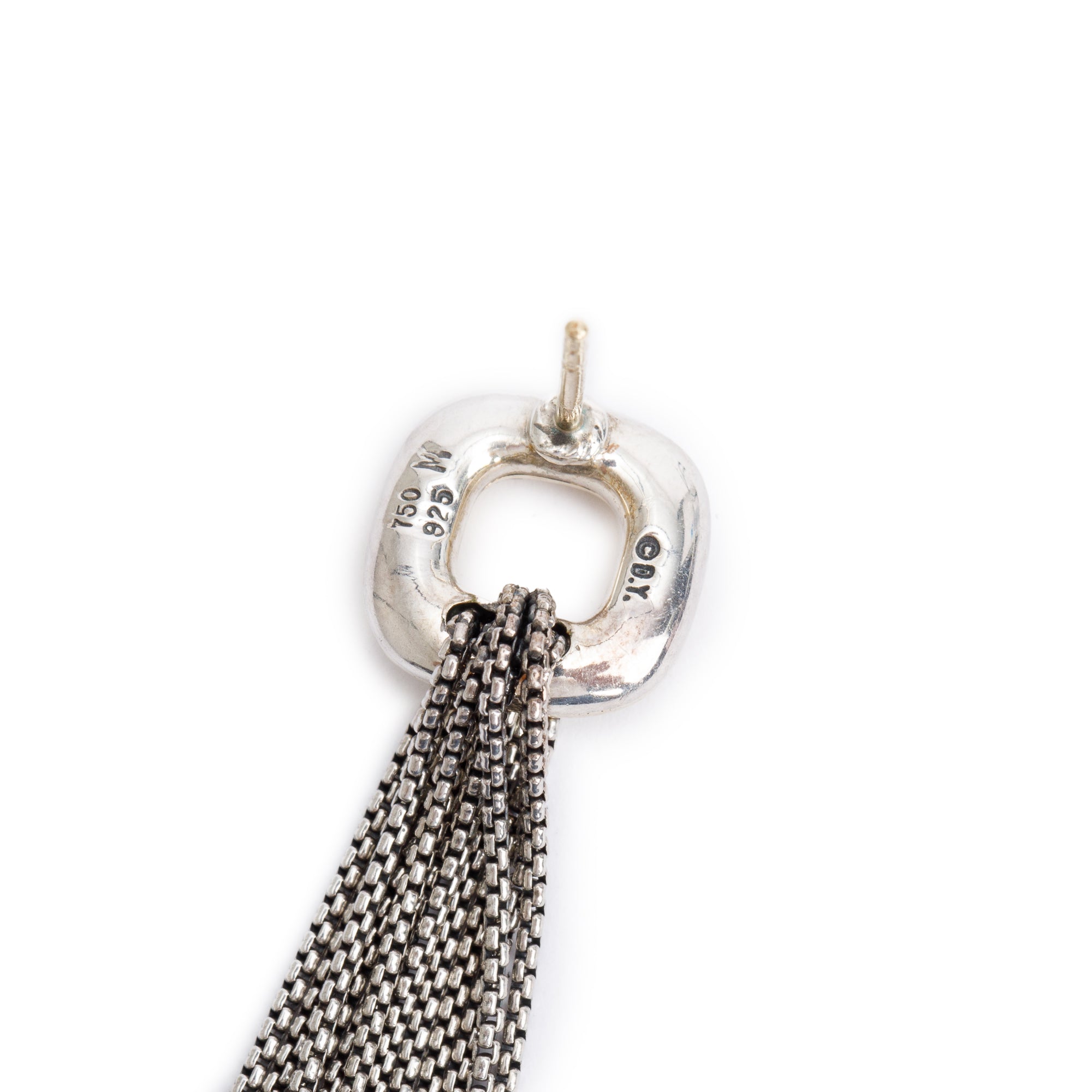 David Yurman Sterling Silver & 18k Yellow Gold Tassel Drop Earrings
